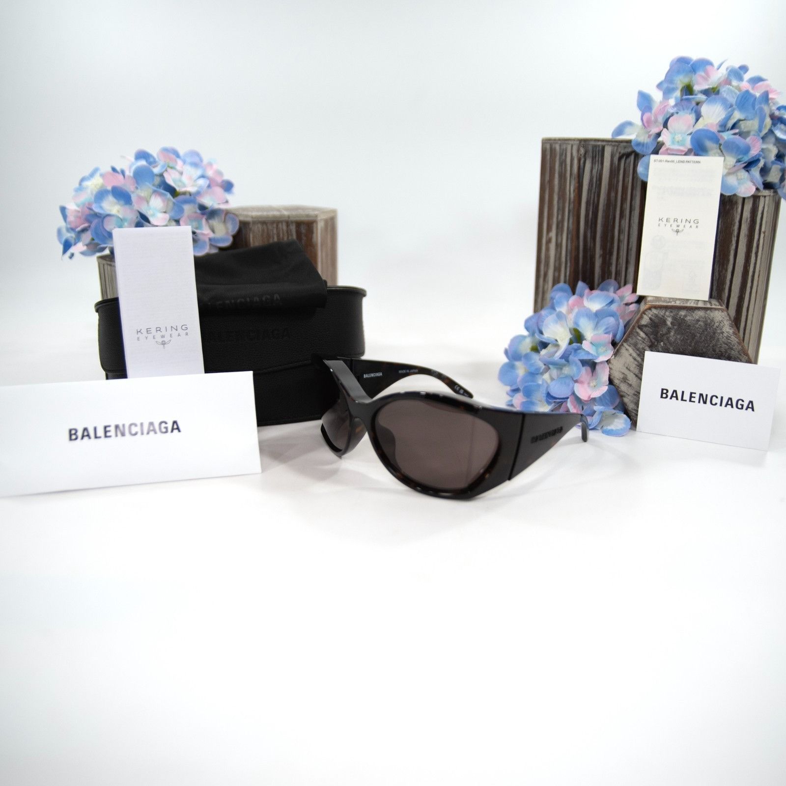 Balenciaga Balenciaga BB0154S Havana Brown Tortoise Logo Acrylic Wrap S Size ONE SIZE - 1 Thumbnail