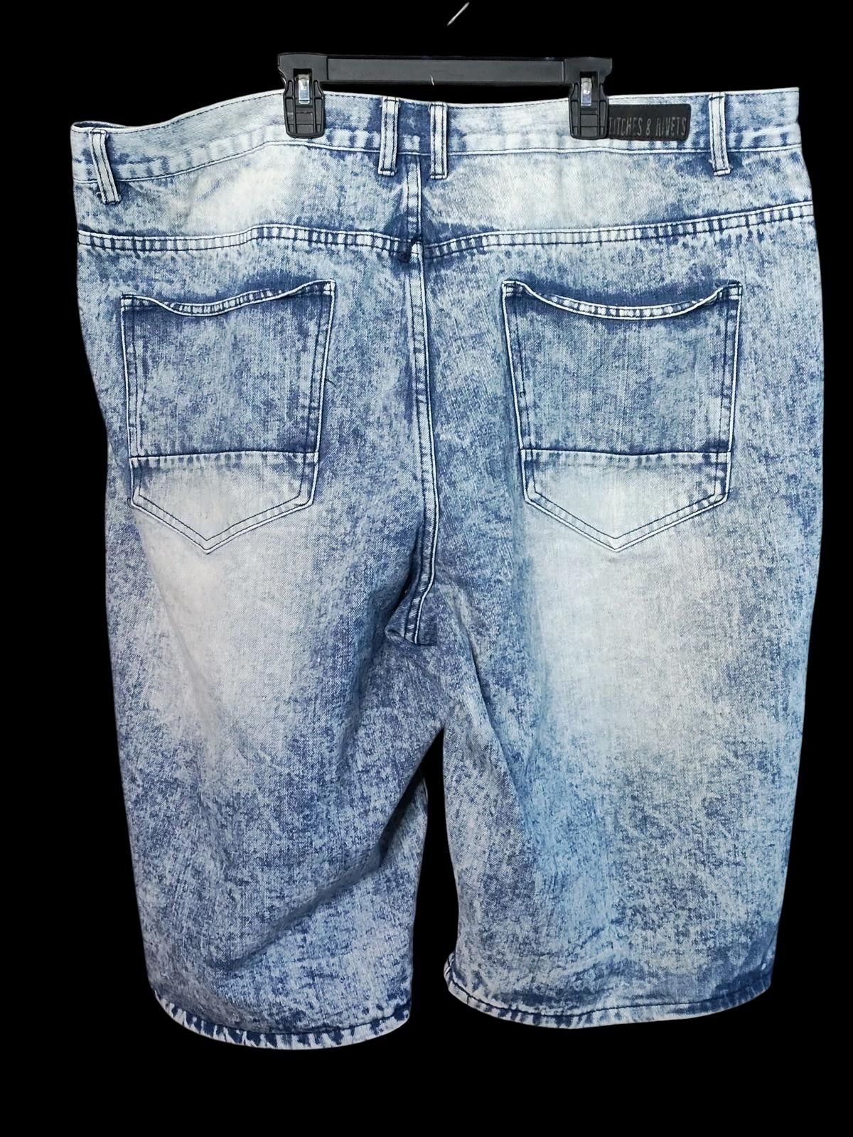 Other Stitches & Rivets Men's Denim Blue Acid Wash Shorts Size US 32 / EU 48 - 6 Thumbnail