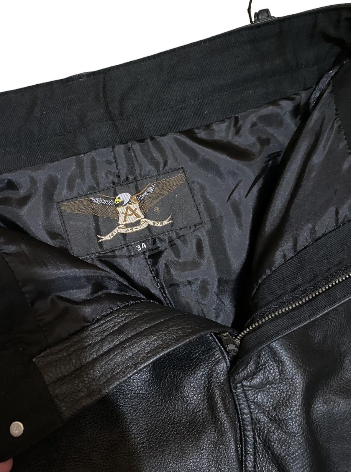 Genuine Leather Vintage Ashy Motorcycle Leather Biker Pants Size US 32 / EU 48 - 4 Thumbnail