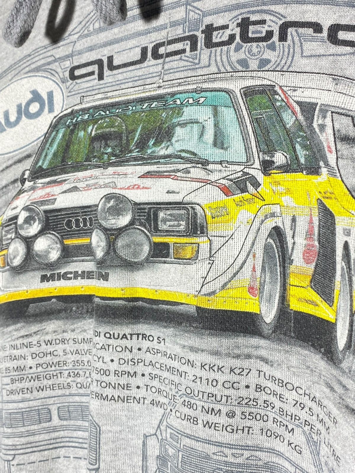 Vintage 🔥 VINTAGE AUDI QUATTRO RALLY HOODIE 90s WRC MICHELIN 🔥 Size US S / EU 44-46 / 1 - 7 Thumbnail