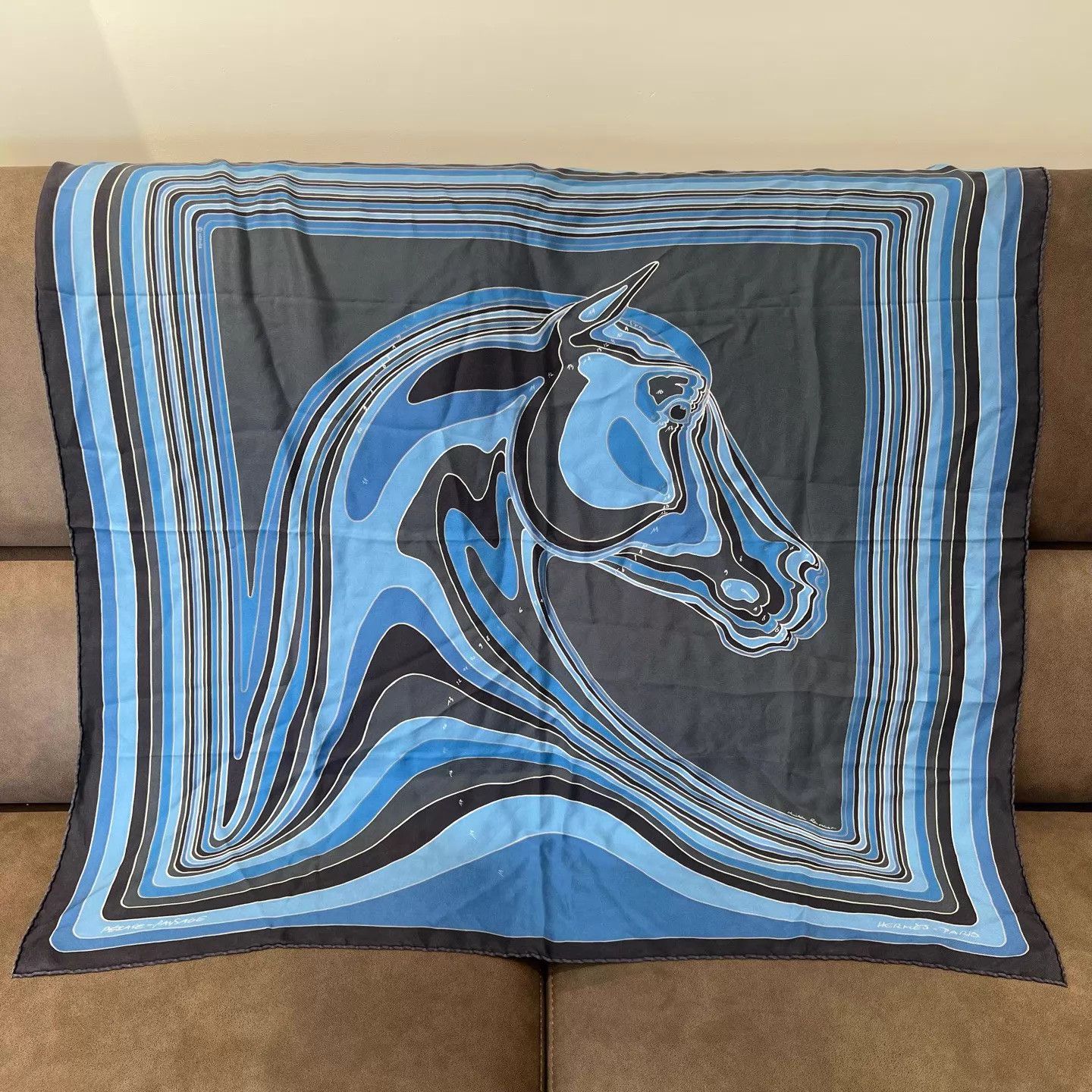 Hermes HERMES Pegasus Landscape Print Silk Scarf 90x90 New Size ONE SIZE - 2 Thumbnail