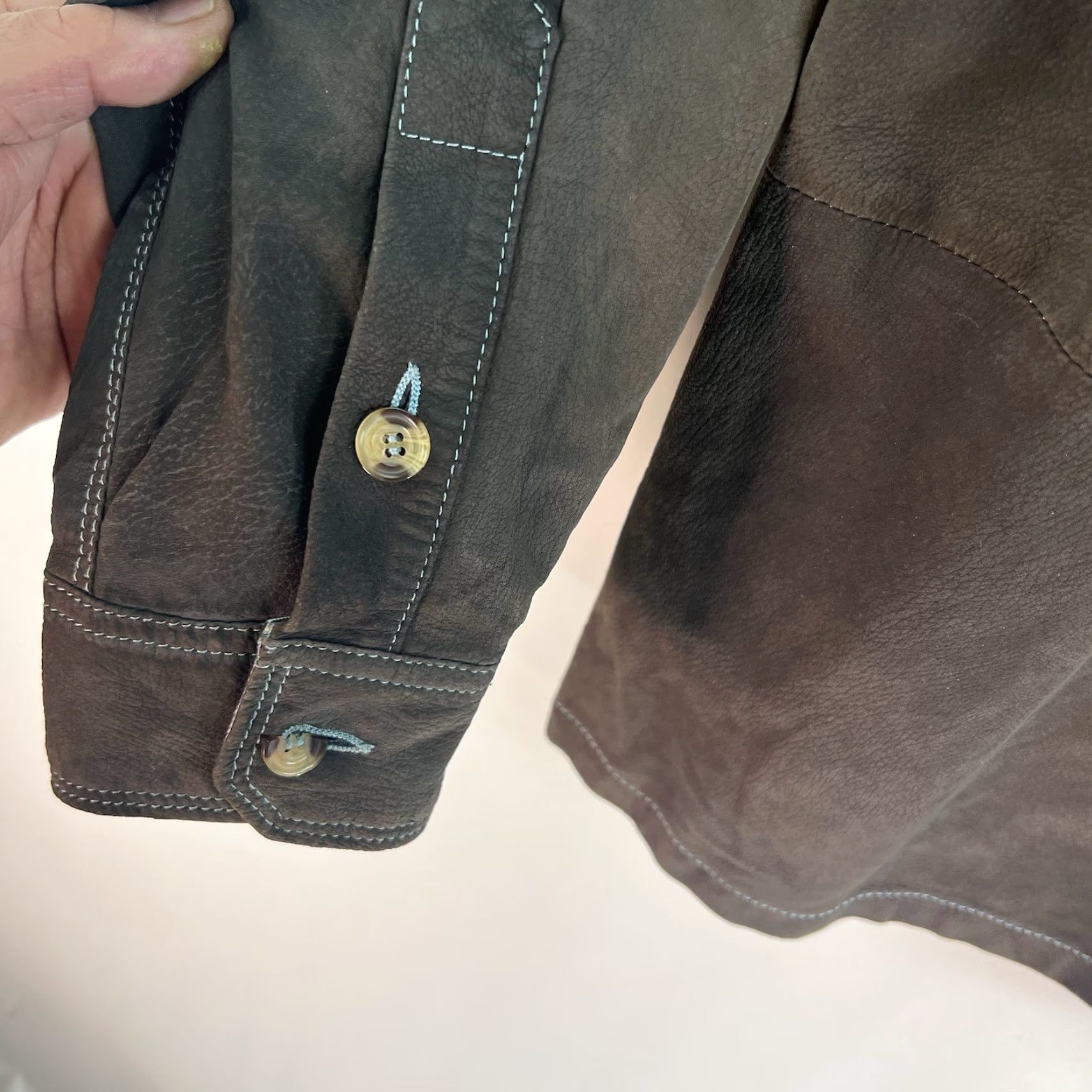 Vintage VLUXE Leather Shirt/Jacket Mens M Brown Vintage 80s Motorcycle Classic Casual Workwear Jacket Size US M / EU 48-50 / 2 - 5 Thumbnail