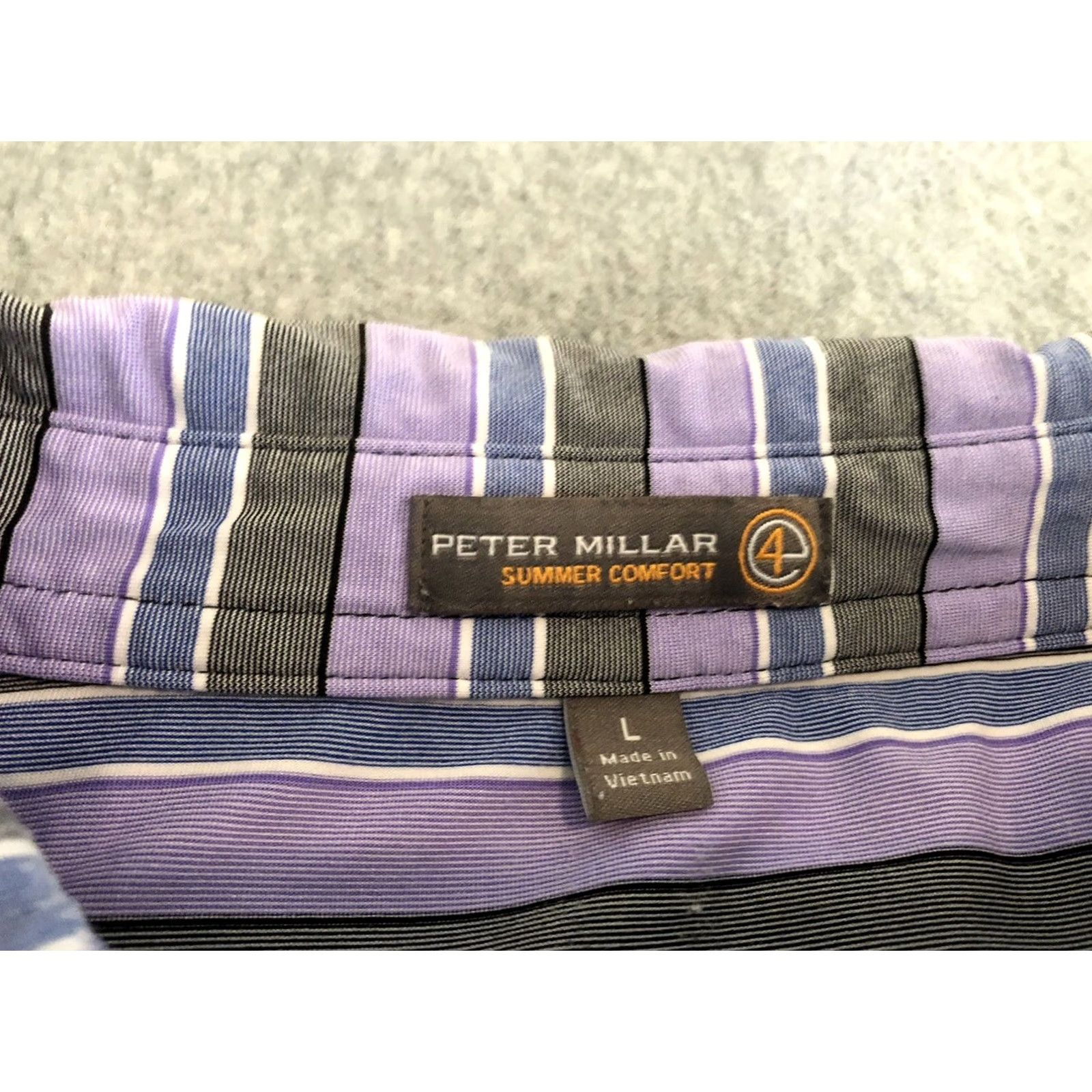 Peter Millar Peter Millar Summer Comfort Polo Shirt Striped Purple Mens Large Size US L / EU 52-54 / 3 - 3 Thumbnail