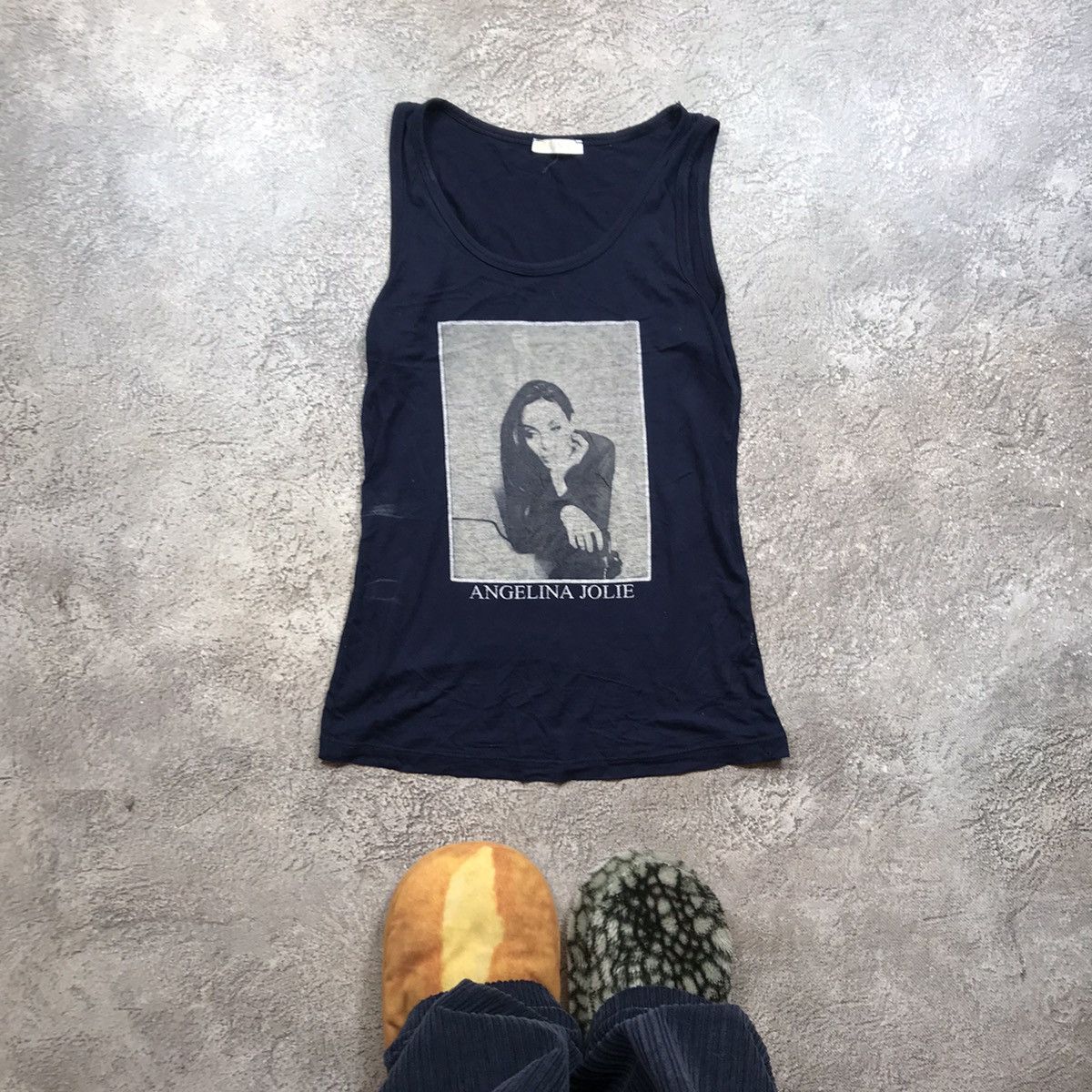 Vintage Vintage 90s Y2K Angelina Jolie Portrait Graphic Tank Top Gru Size S / US 4 / IT 40 - 1 Thumbnail