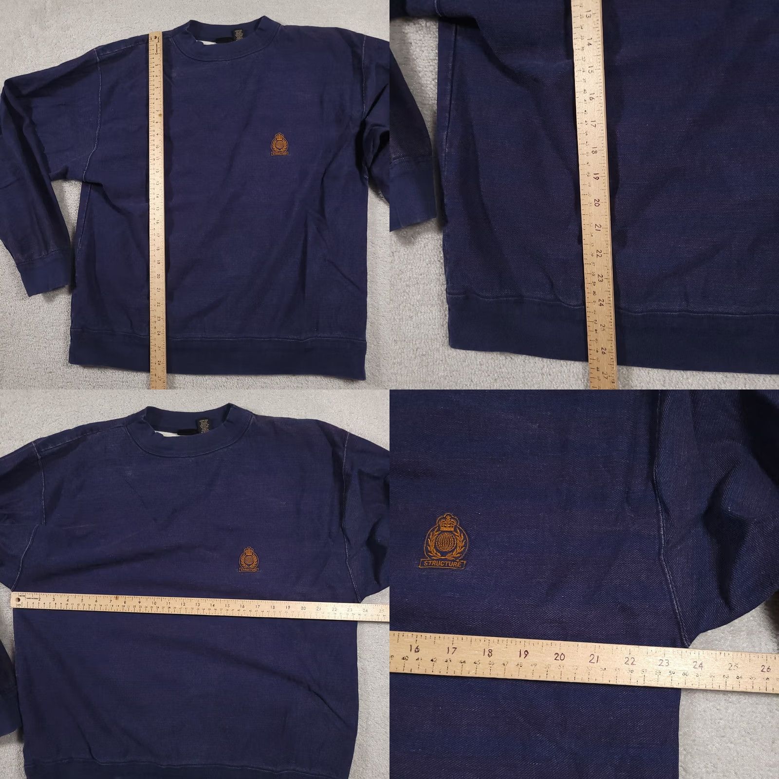 Vintage VINTAGE Structure Sweatshirt Mens Large Crewneck Pullover USA Embroidered 90s Blue Size US L / EU 52-54 / 3 - 9 Thumbnail