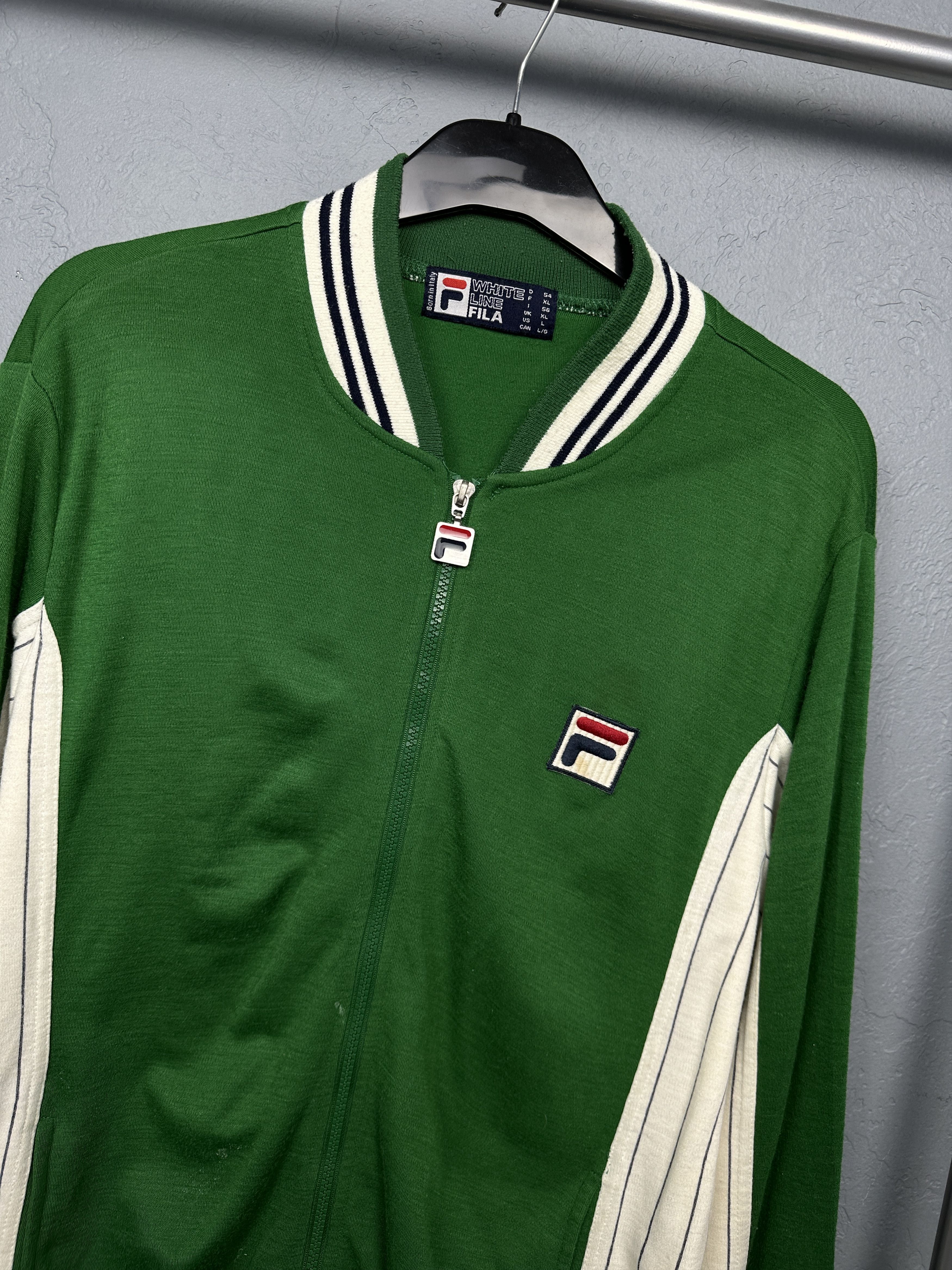 Fila Fila White Line Vintage Mens Wool Track Top Jacket Size US XL / EU 56 / 4 - 2 Thumbnail