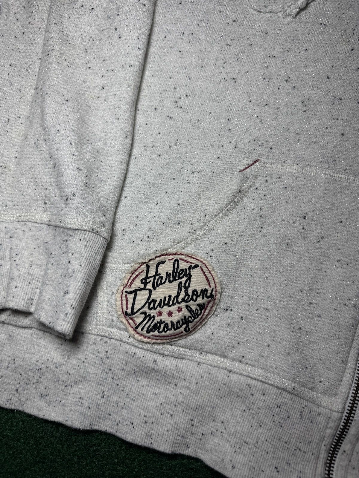 Harley Davidson Vtg Harley Davidson Hoodie Full Zip Y2K Studded 25x25 Boxy L Size L / US 10 / IT 46 - 4 Thumbnail