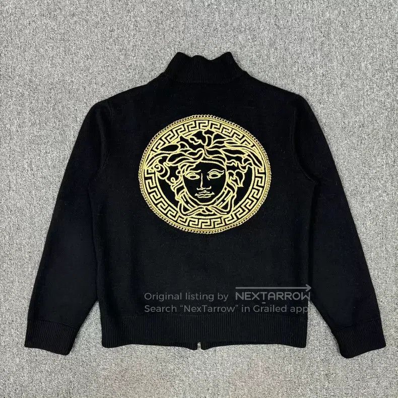 Versace Versace Gold-threaded Medusa figure knitted zip jacket Size US M / EU 48-50 / 2 - 1 Thumbnail