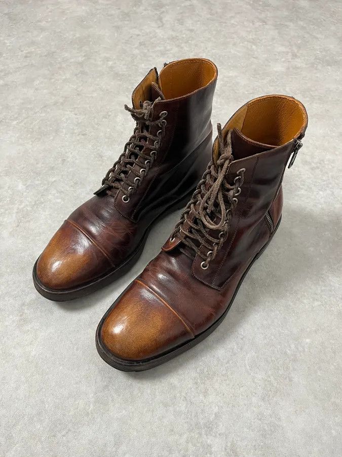 Maison Margiela Maison Margiela Brown Eroded Leather Boots Size US 9.5 / EU 42-43 - 6 Thumbnail