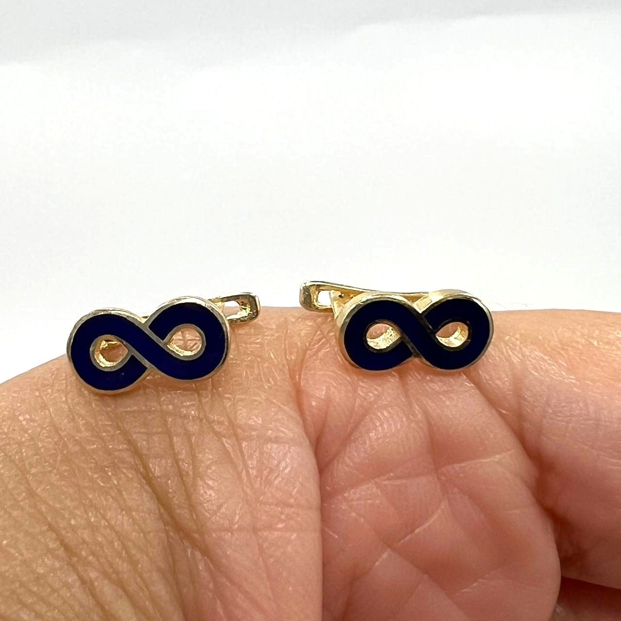 Other 14K Gold Infinity Earrings with Elegant Black Accents Size ONE SIZE - 1 Thumbnail