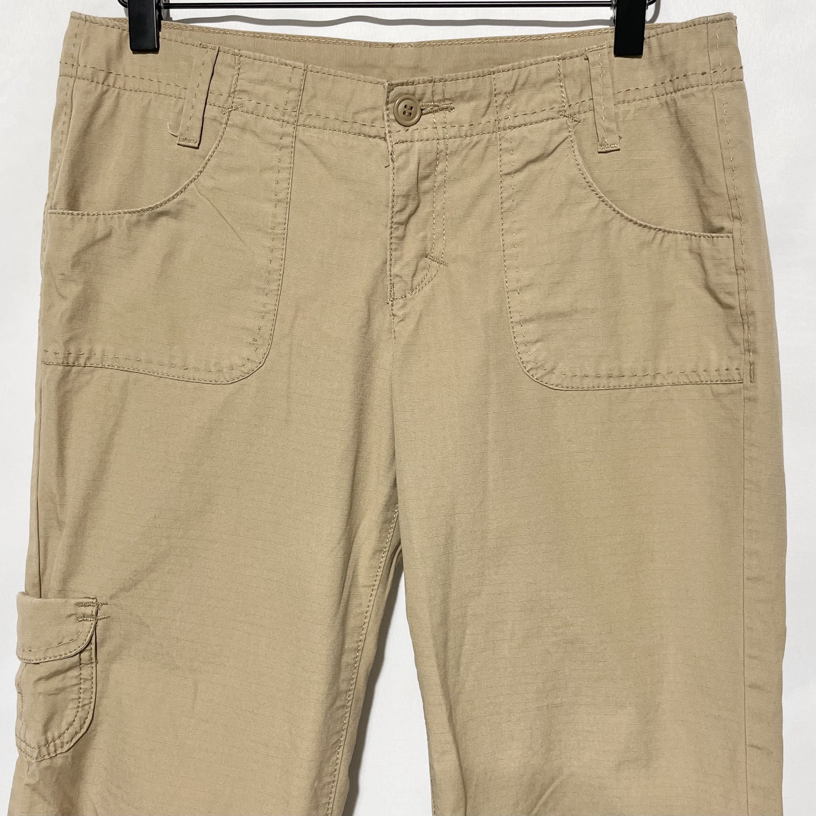 Lucky Brand Lucky Brand Khaki Cotton Cargo Pocket Drawstring Hem Capris Size 28" / US 6 / IT 42 - 2 Thumbnail