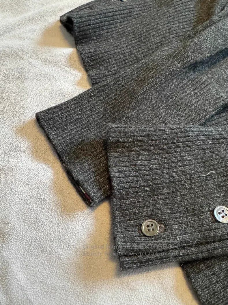 Thom Browne Thom Browne Dark gray cashmere round-neck knit sweater Size US S / EU 44-46 / 1 - 4 Thumbnail
