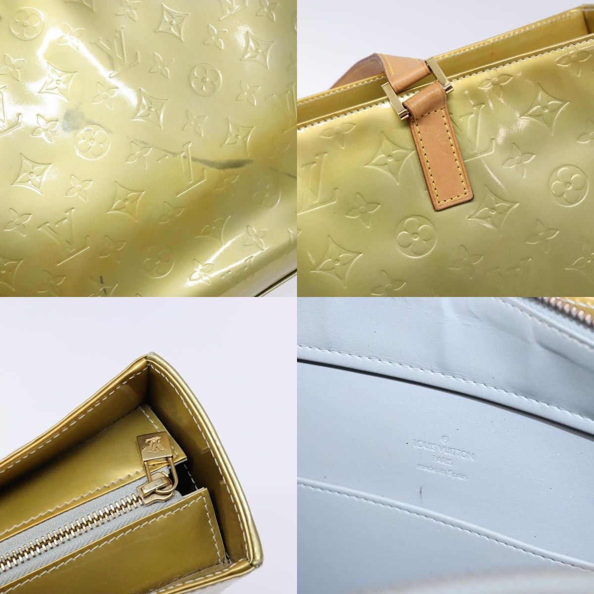 Louis Vuitton LOUIS VUITTON Monogram Vernis Columbus Tote Bag Gris M91028 Size ONE SIZE - 11 Thumbnail