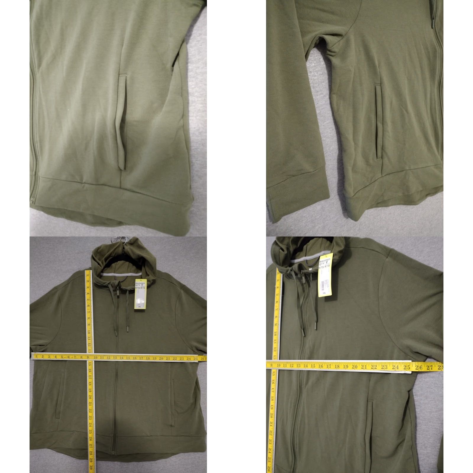 Vintage All In Motion Hooded Zip Up Sweatshirt Men's Olive Green 2XL Regular Hoodie Outdoor Sports 041-02-4391 Size US XXL / EU 58 / 5 - 9 Thumbnail