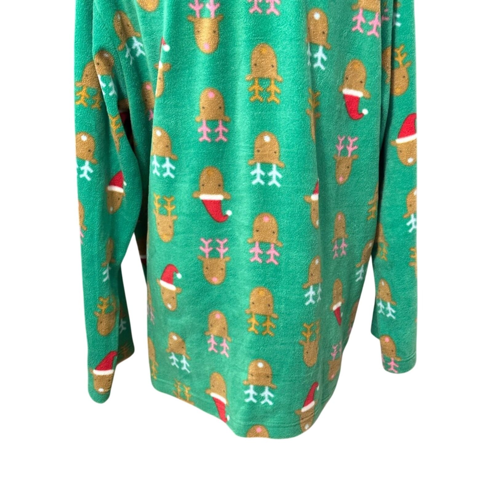 Other Abound Collared Sleep Shirt Reindeer Green Women's M NWOT Size ONE SIZE - 6 Thumbnail