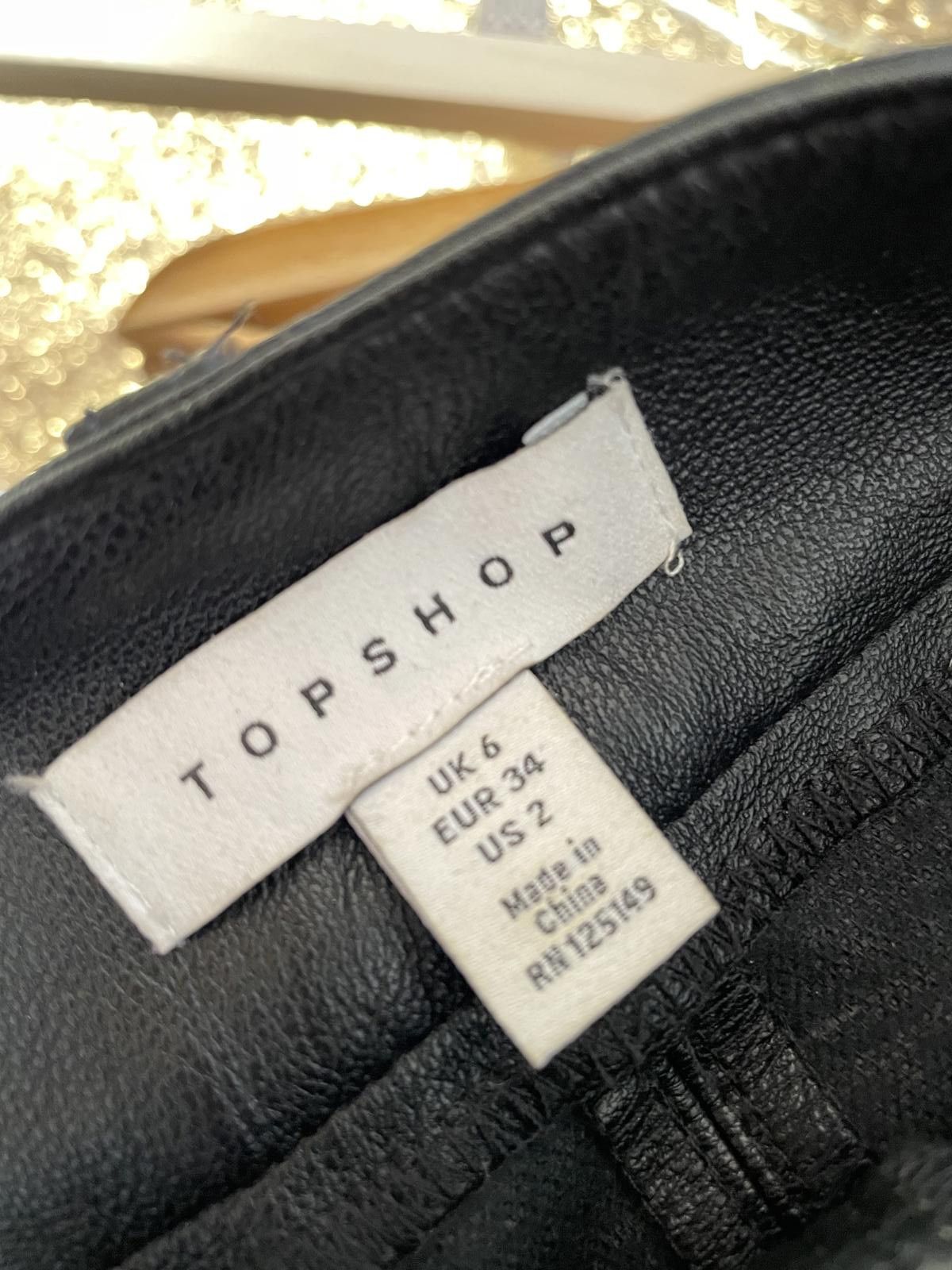 Topshop Topshop Black Faux Leather Mini Skirt UK 6 Size 28" / US 6 / IT 42 - 3 Thumbnail