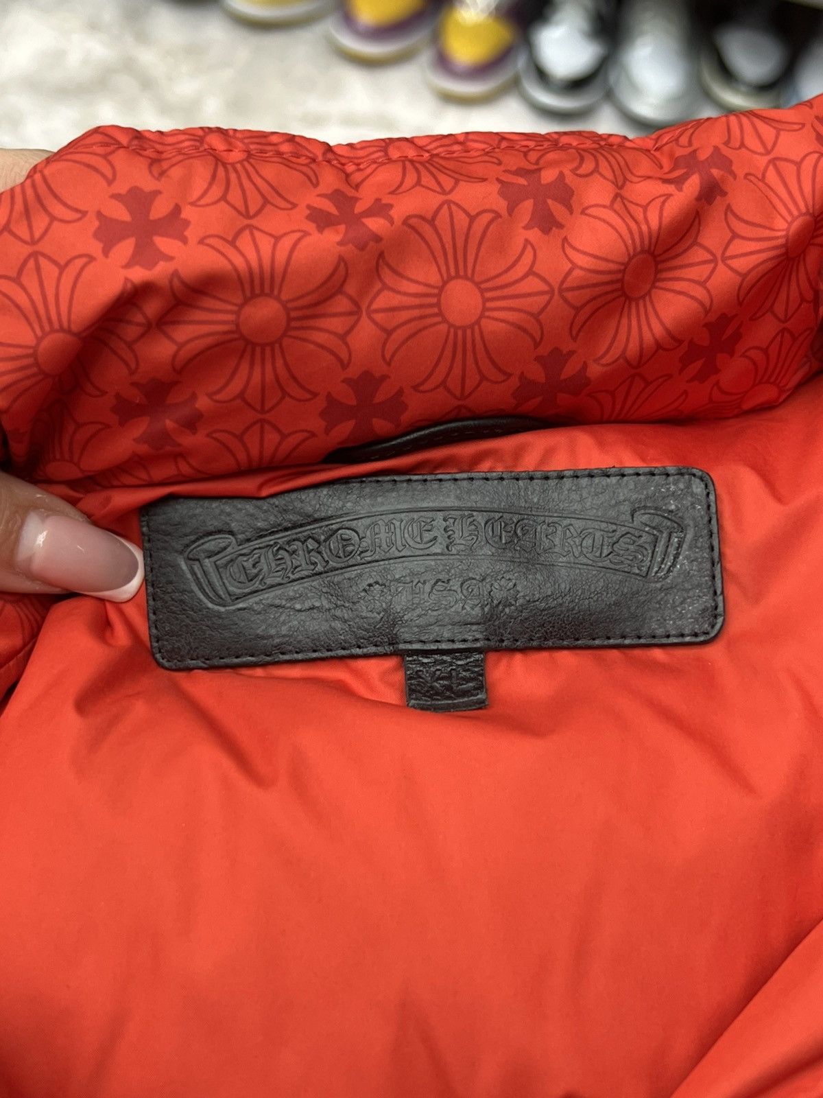 Chrome Hearts Chrome Hearts Red Monogram Cross Pattern Puffer Down Jacket Size US XL / EU 56 / 4 - 24 Thumbnail