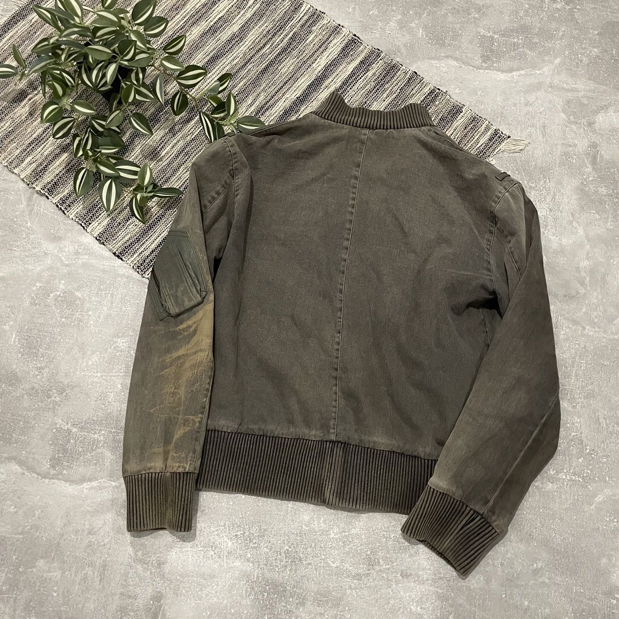 Allsaints moto distress leather bomber jacket vintage 90s