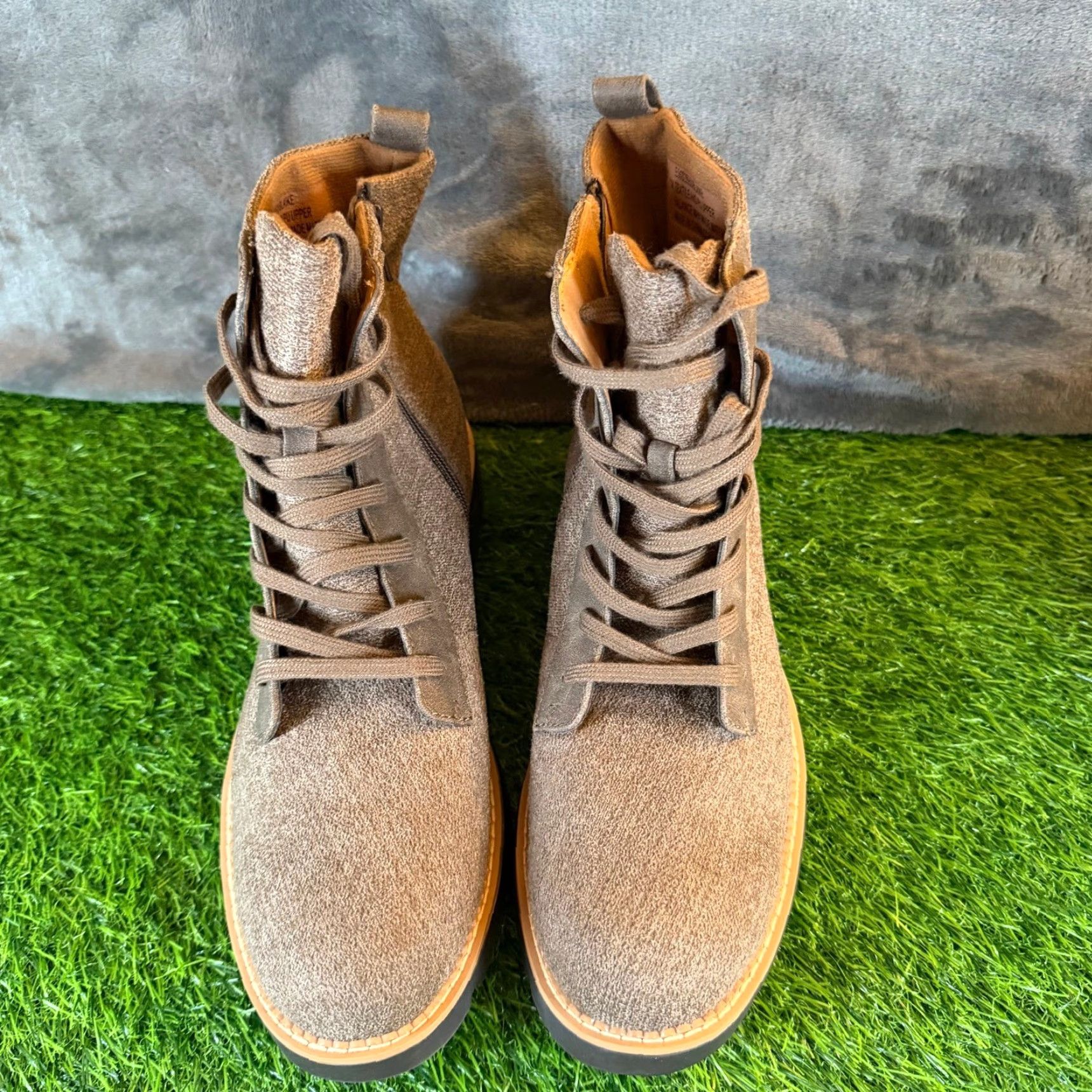 Vintage Sofft Combat Boot Taupe Brown Lace Up Side Zip 11M Womens Boot Casual Workwear Military Style Blaike ES0025550 Mens? Size US 11 / IT 41 - 4 Thumbnail