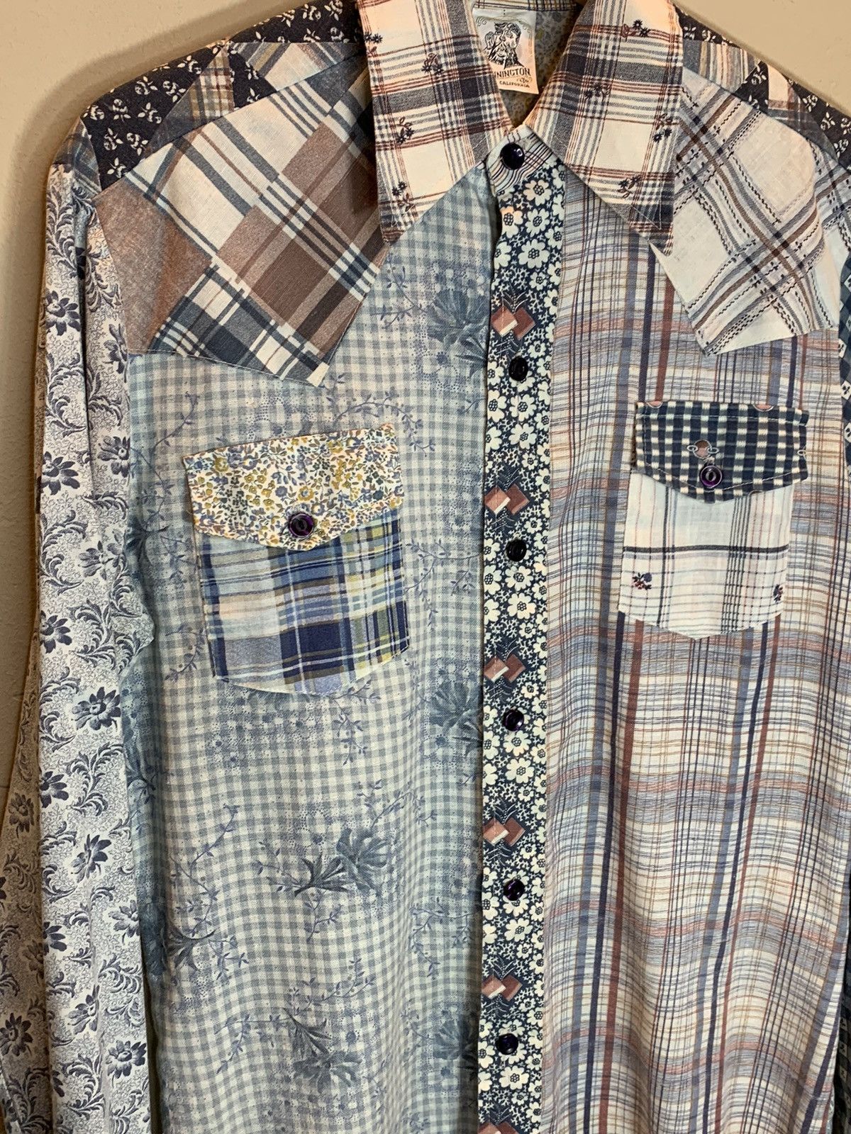 Kennington Ltd. RARE* Vintage 70’s Kennington Patchwork Western Button Shirt Size US M / EU 48-50 / 2 - 3 Thumbnail