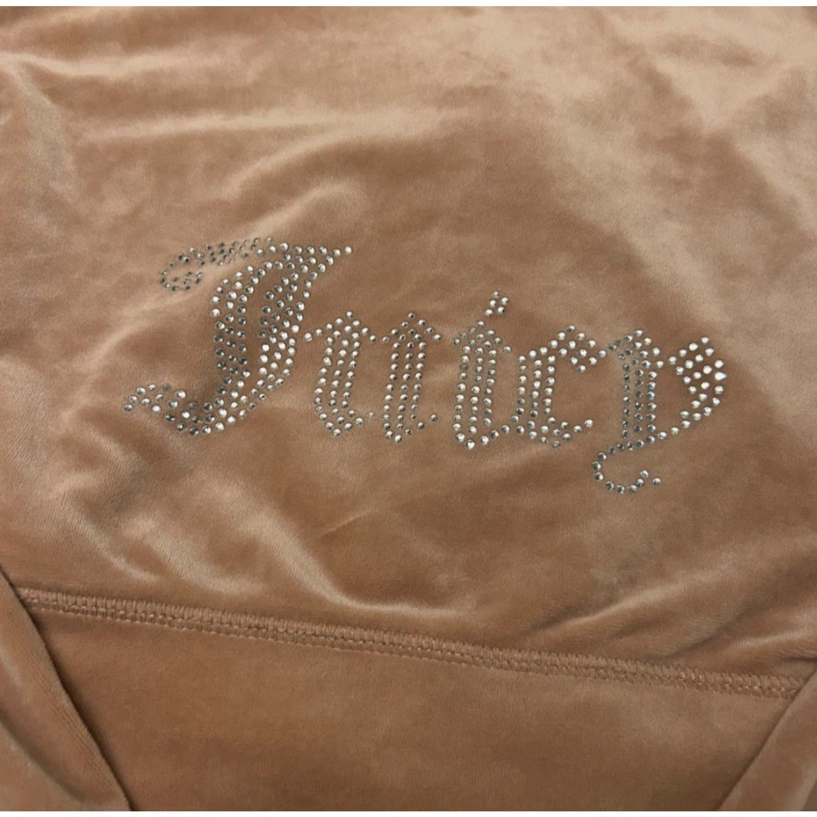 Juicy Couture VINTAGE Juicy Couture Full Zip Hoodie Jacket Womens L Beige Rhinestone 90s Y2K Size L / US 10 / IT 46 - 4 Thumbnail