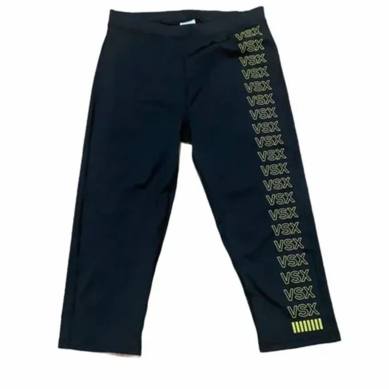 Victoria's Secret VICTORIA’S SECRET Black & Yellow Cropped Leggings Sz Sm Size 26" / US 2 / IT 38 - 2 Thumbnail