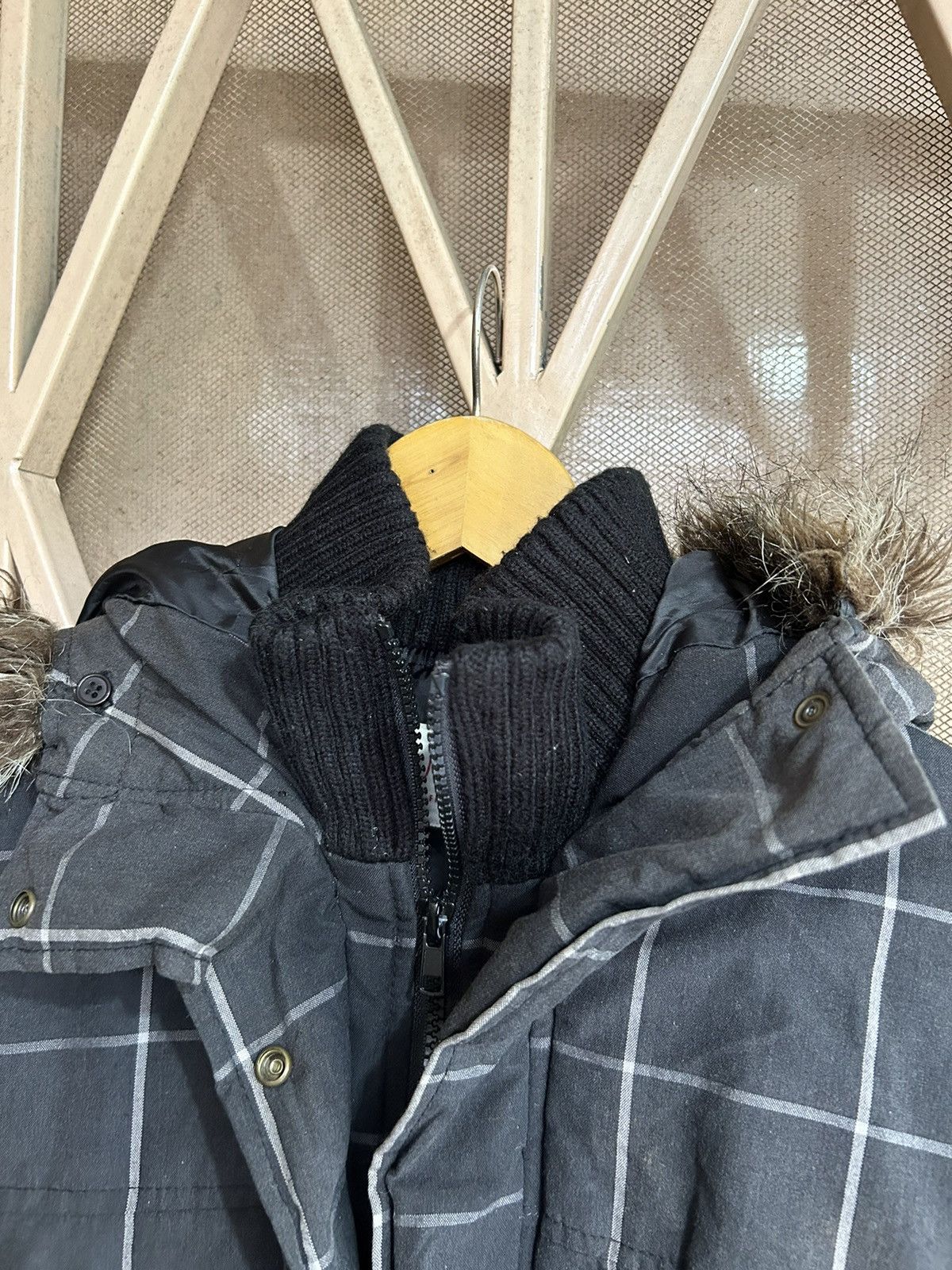 If Six Was Nine × Japanese Brand × Le Grande Bleu (L.G.B.) 💸BINDINGOFFER💸Fur Hoodie Plaid lgb ifsixwasnine style Size US L / EU 52-54 / 3 - 7 Thumbnail