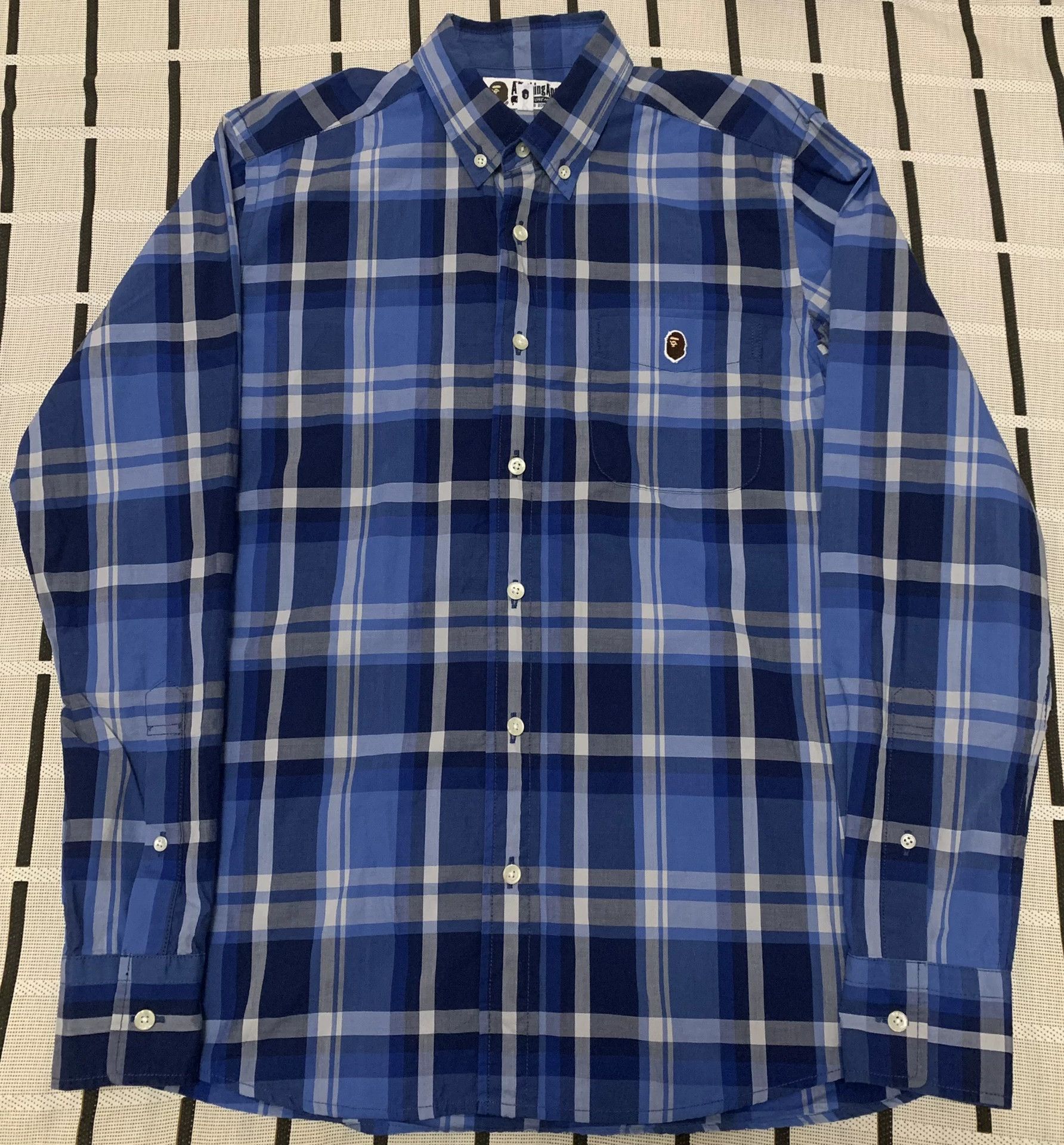 Bape Bape Plaid Blue Shirt M Men Size US M / EU 48-50 / 2 - 1 Thumbnail