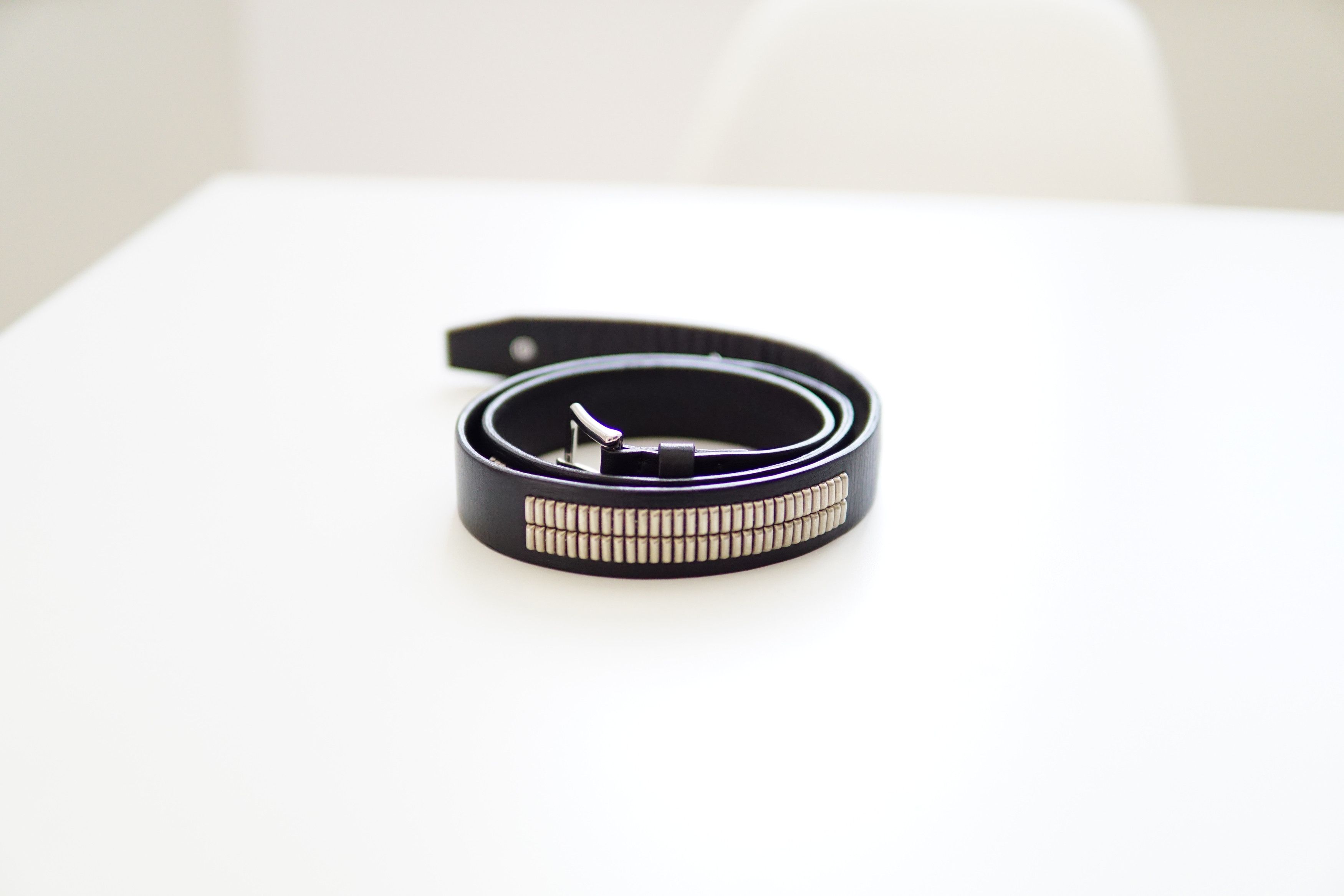 Pre-owned Undercover Ss07 Studded Punk Leather Belt In Black