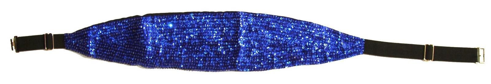 Designer Sequin Cummerbund Belt Royal Blue Size ONE SIZE - 1 Preview