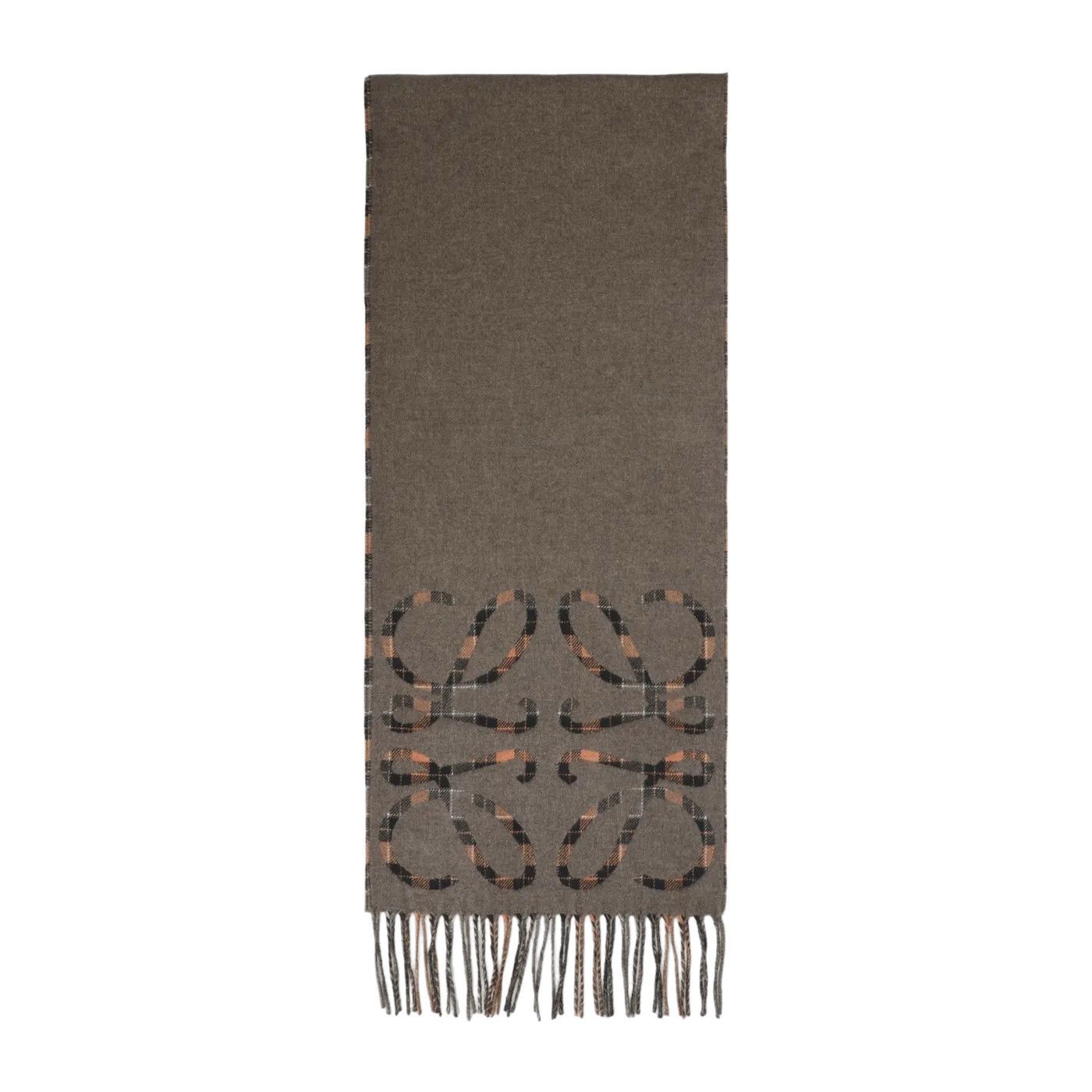 Loewe LOEWE Brown Silk Cashmere Scarf New & Authentic Size ONE SIZE - 1 Thumbnail