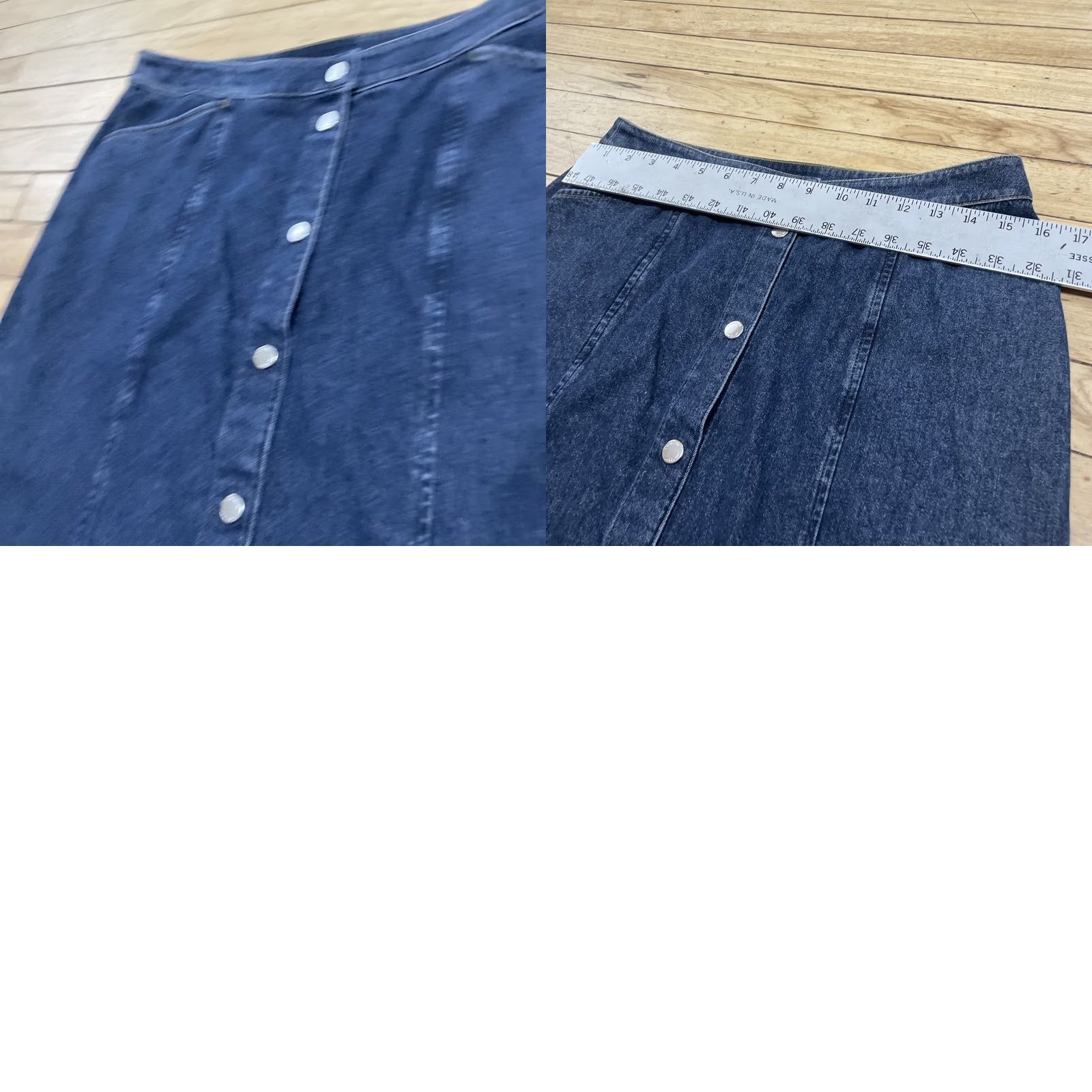 Jones New York VINTAGE Jones New York Sport Denim Maxi Skirt Women 8 Pockets Snap Front 90s Blue Size 30" / US 8 / IT 44 - 9 Thumbnail