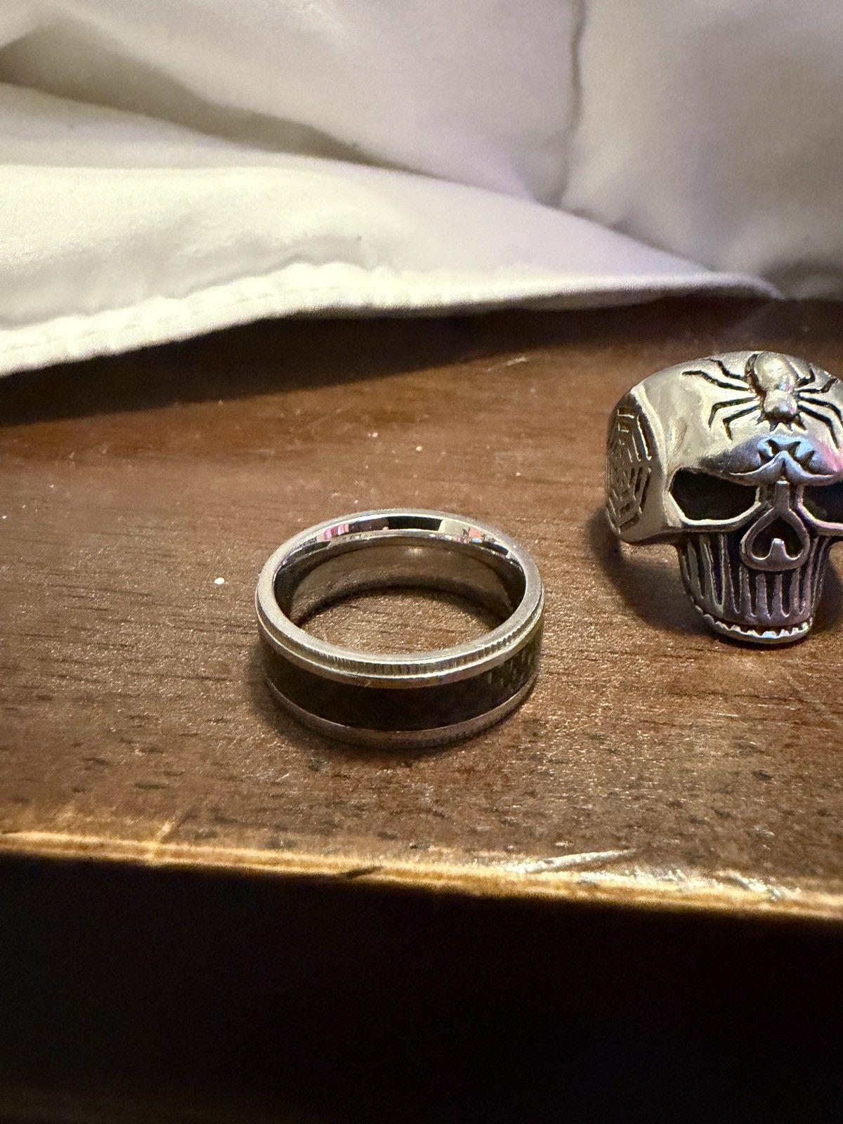 Other Silver Stainless Steel 6 Biker Rings Size 7-10 Skulls Goth Size ONE SIZE - 2 Thumbnail
