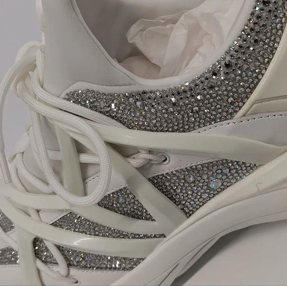 Jimmy Choo Jimmy Choo Cosmos Crystal Embellished Lo Top Sneakers-EU43 Size US 10 / EU 43 - 10 Thumbnail
