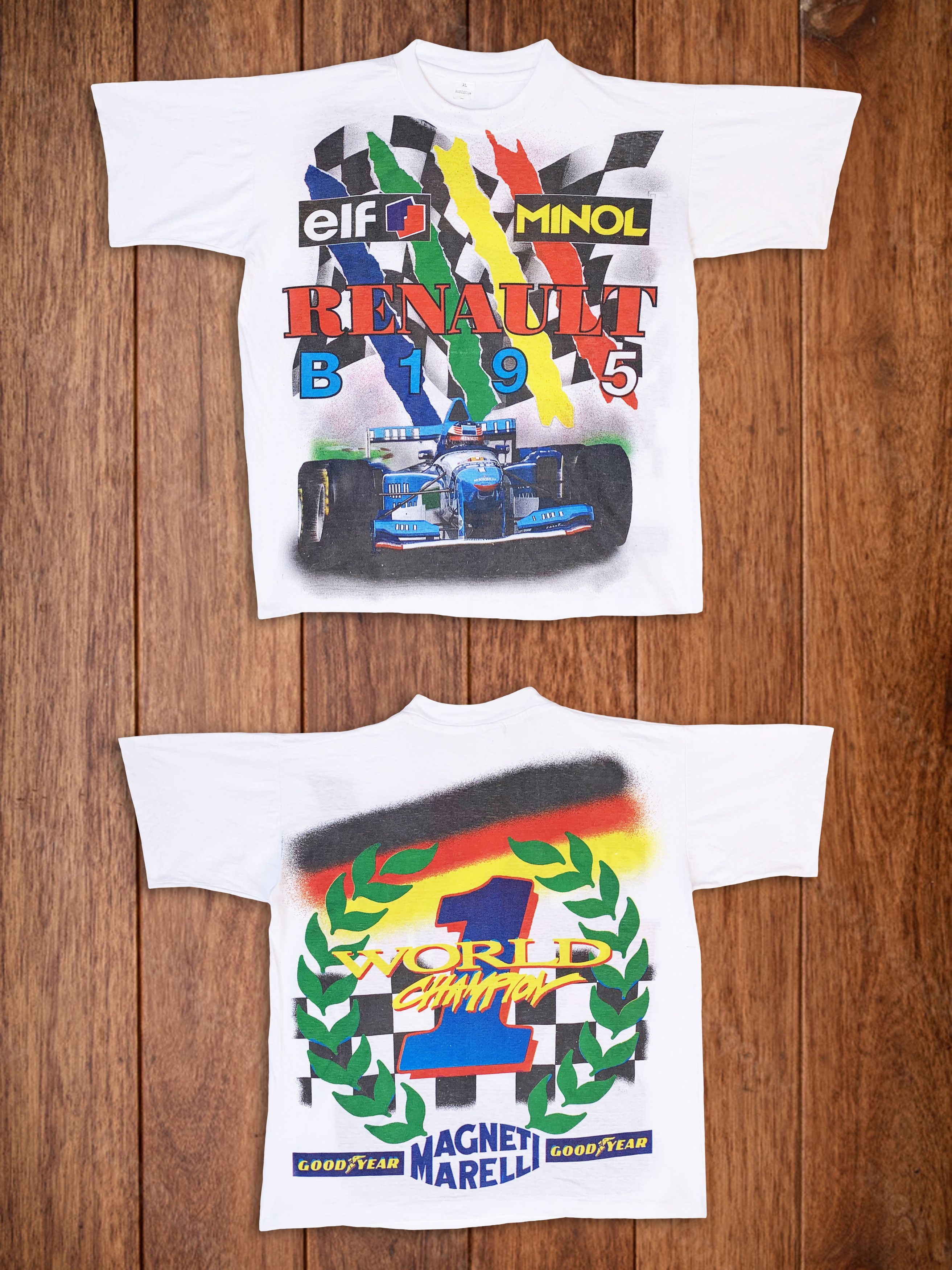 Vintage 90s RENAULT T shirt Racing Tee Formula One Single Stitch Size US M / EU 48-50 / 2 - 1 Thumbnail