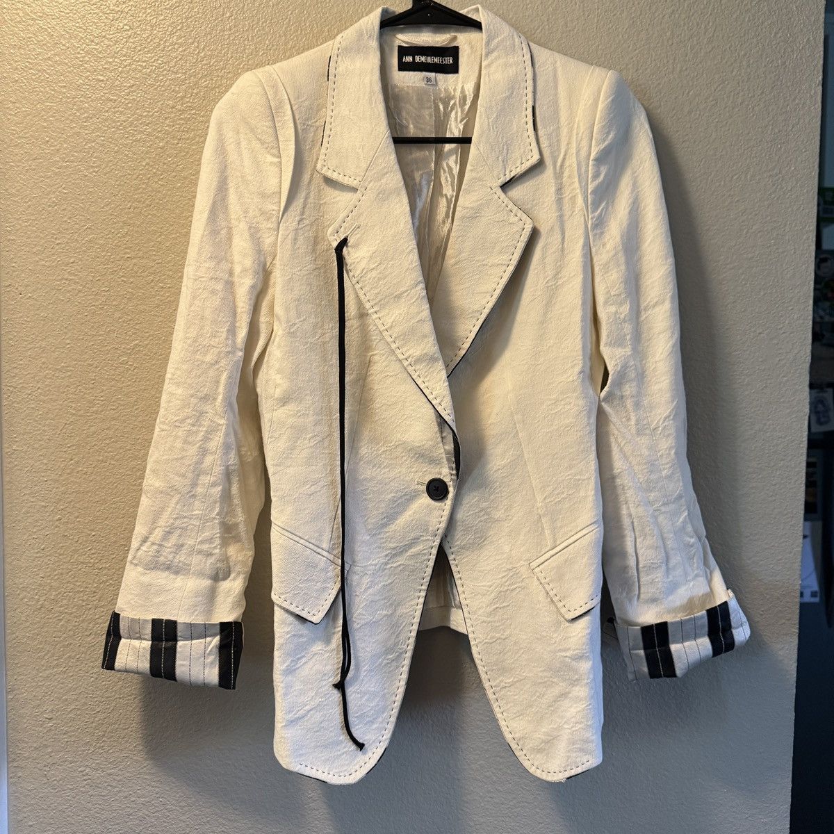 Ann Demeulemeester Ann D Crepe Blazer with Satin Lining Size XS / US 0-2 / IT 36-38 - 1 Thumbnail