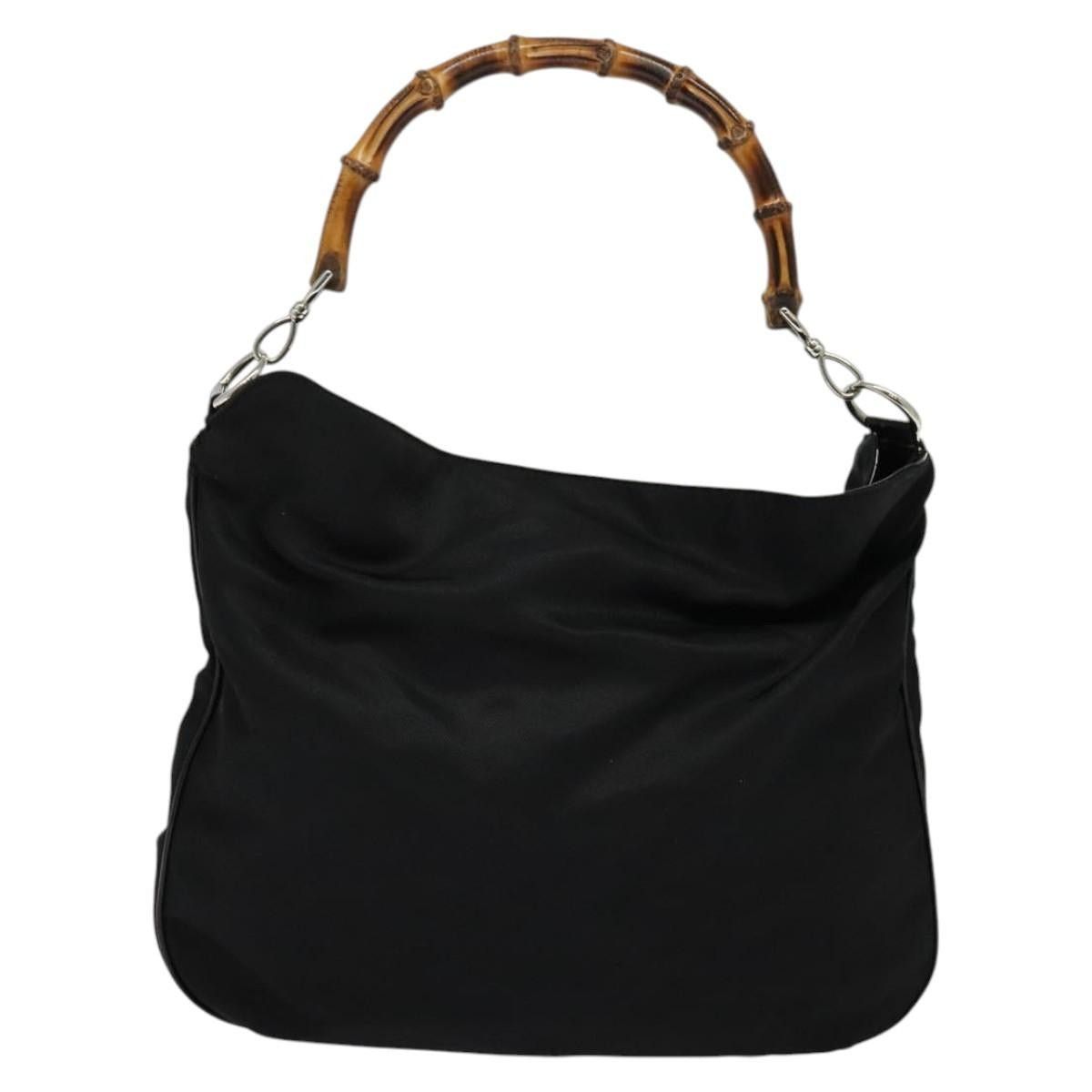 Gucci GUCCI Bamboo Hand Bag Nylon Black Silver 001 2404 001 2404 Size ONE SIZE - 3 Thumbnail