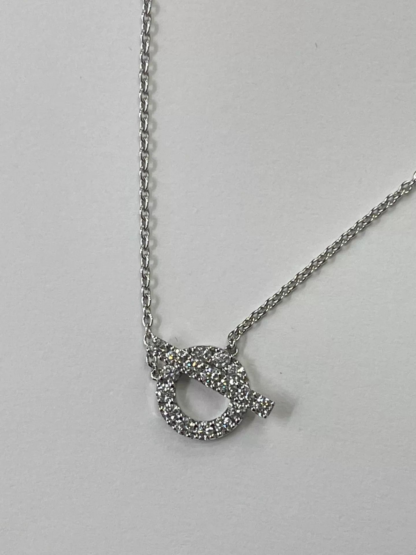 Hermes Hermes 18k WG Diamond Finesse Q Necklace Size ONE SIZE - 3 Thumbnail