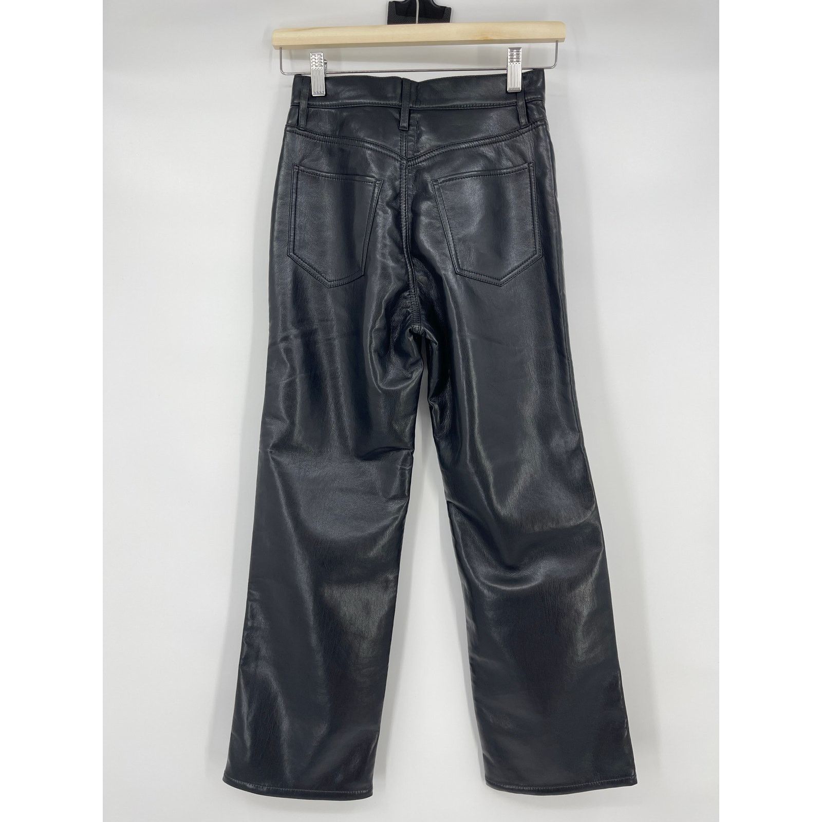 Frame FRAME | NWT Le Jane Crop Black Leather Jeans in Noir Size 24 Size 24" / US 00 / IT 34 - 4 Thumbnail