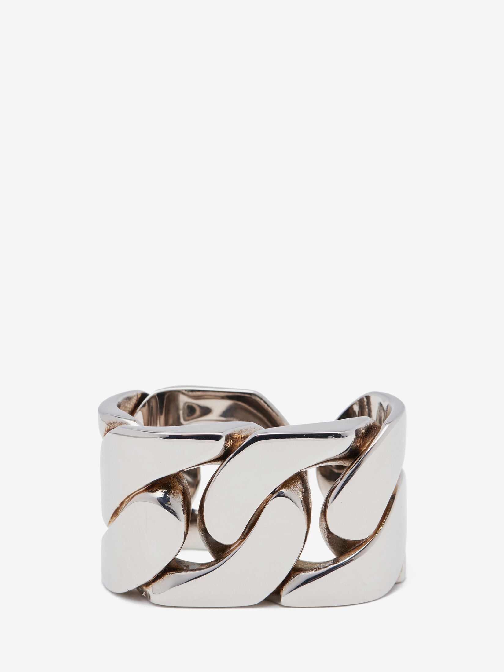 Alexander McQueen o1loc1c0625 Size:Medium/ Chain Double Ring in Silver Size ONE SIZE - 1 Thumbnail
