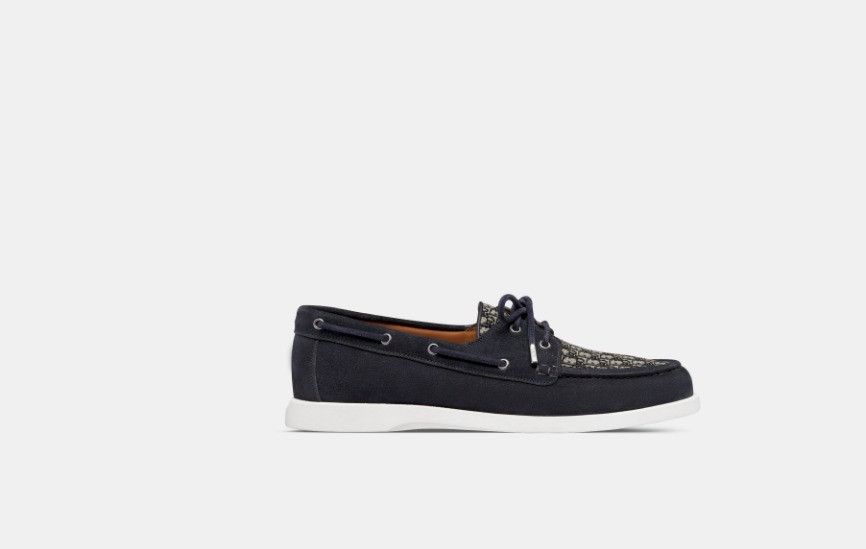 Dior o1w1db10325 3DE38 Granville Loafers in Navy Blue & Beige Size US 5.5 / EU 38 - 1 Thumbnail