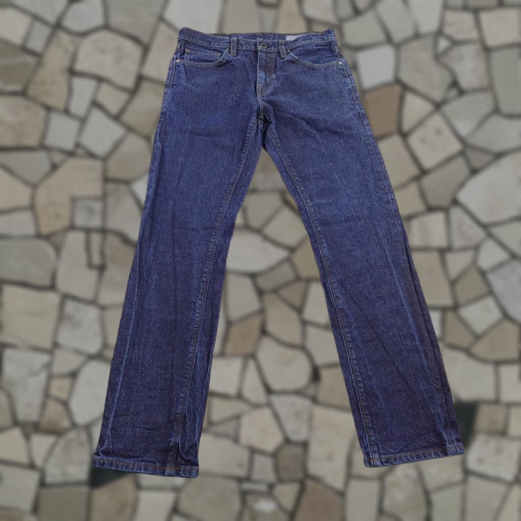 Roark Roark Jeans Mens 32x32 Dark Wash Blue Raw Denim Straight Leg Hemp Blend Flex Size US 32 / EU 48 - 1 Thumbnail