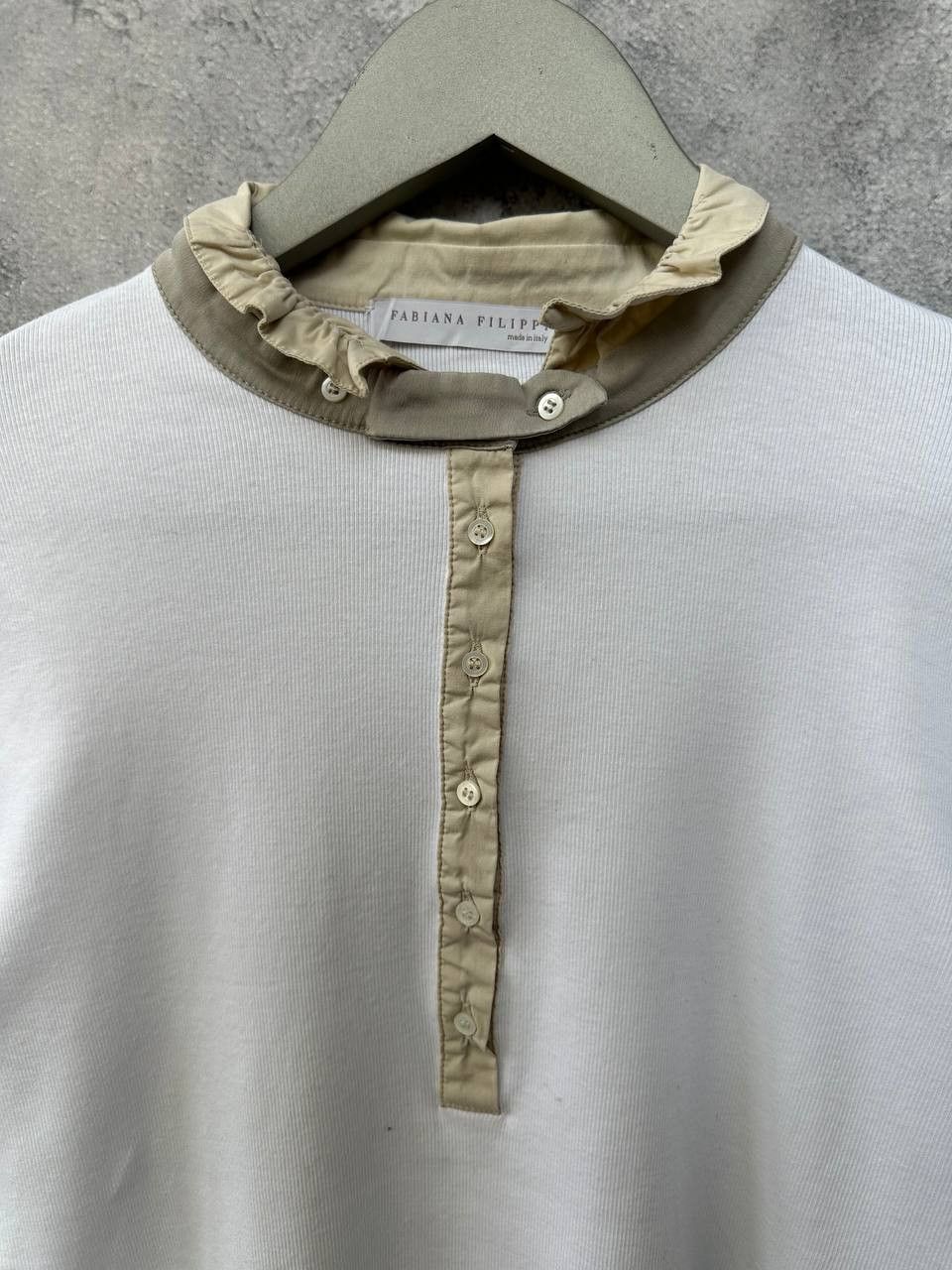 Fabiana Filippi Fabiana Filippi Silk Blend Ribbed T-Shirt Elegant Casual Size L / US 10 / IT 46 - 5 Thumbnail