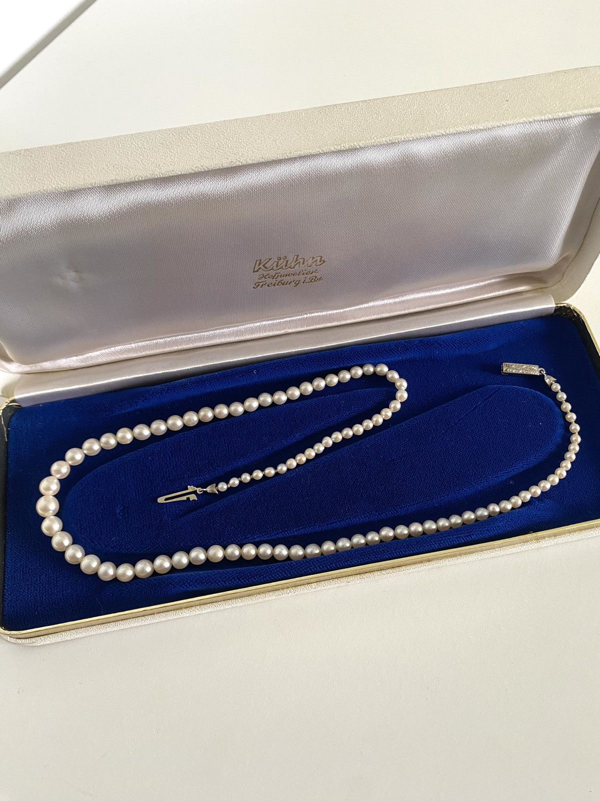 Vintage Collier Juwelier Kühn en perles de culture et or blanc Size ONE SIZE - 6 Thumbnail