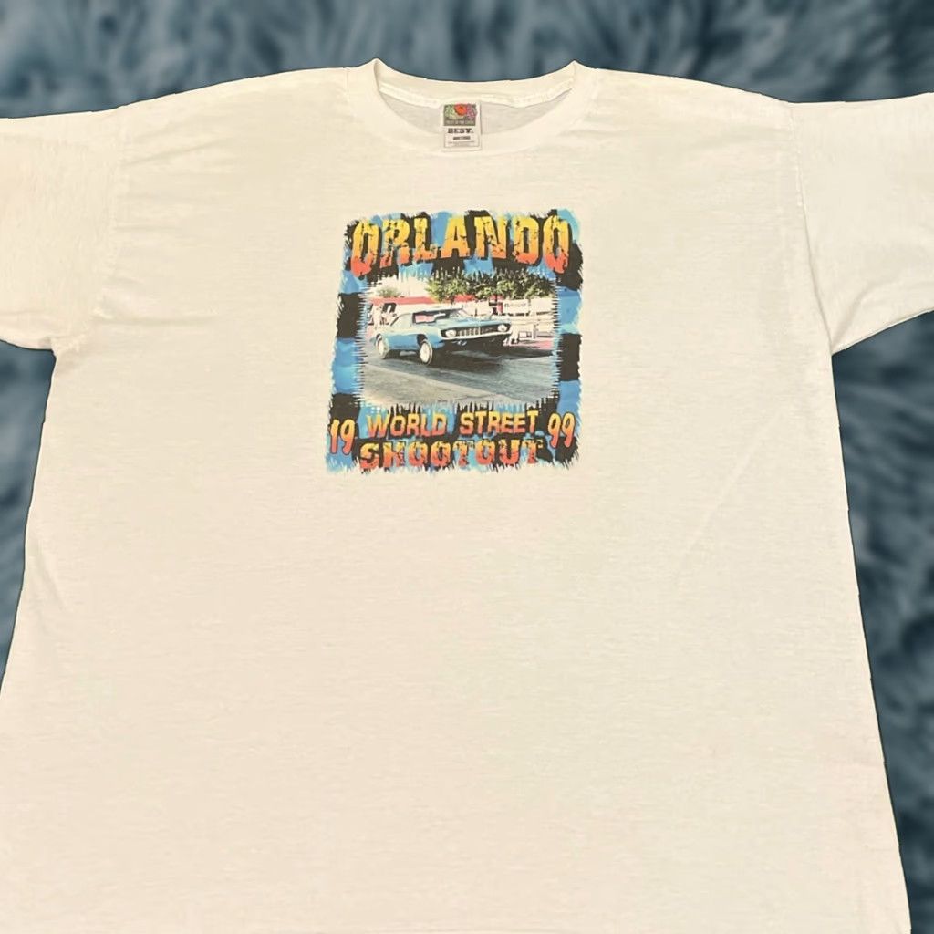 Vintage VINTAGE 90s Hot Rod Drag Street Racing Orlando Shoot Out Shirt XL Men White NASCAR 1999 Size US XL / EU 56 / 4 - 1 Thumbnail