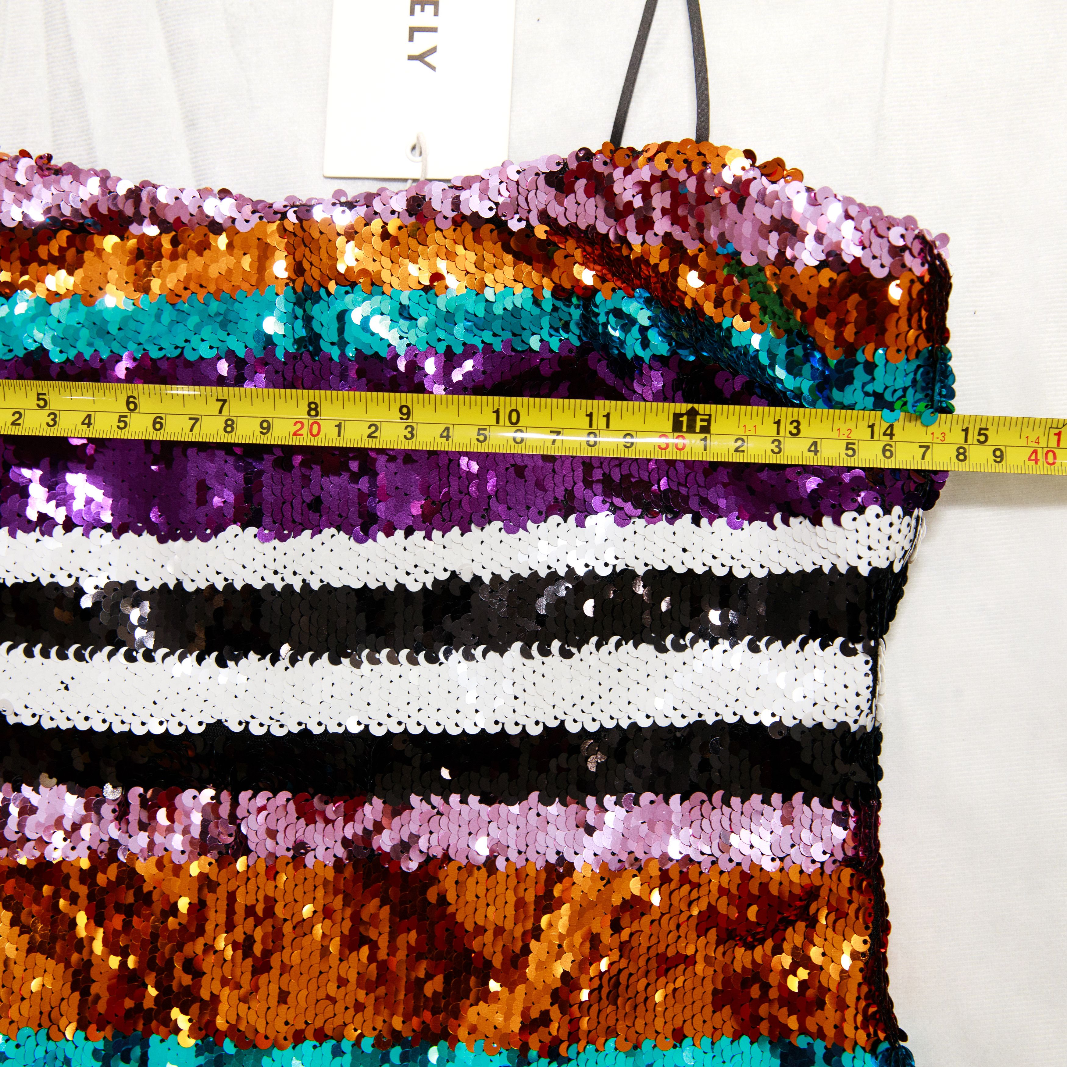 LIKELY LIKELY Braelynn Sequin Mini Dress Stripes Orange Purple Size XS / US 0-2 / IT 36-38 - 8 Thumbnail