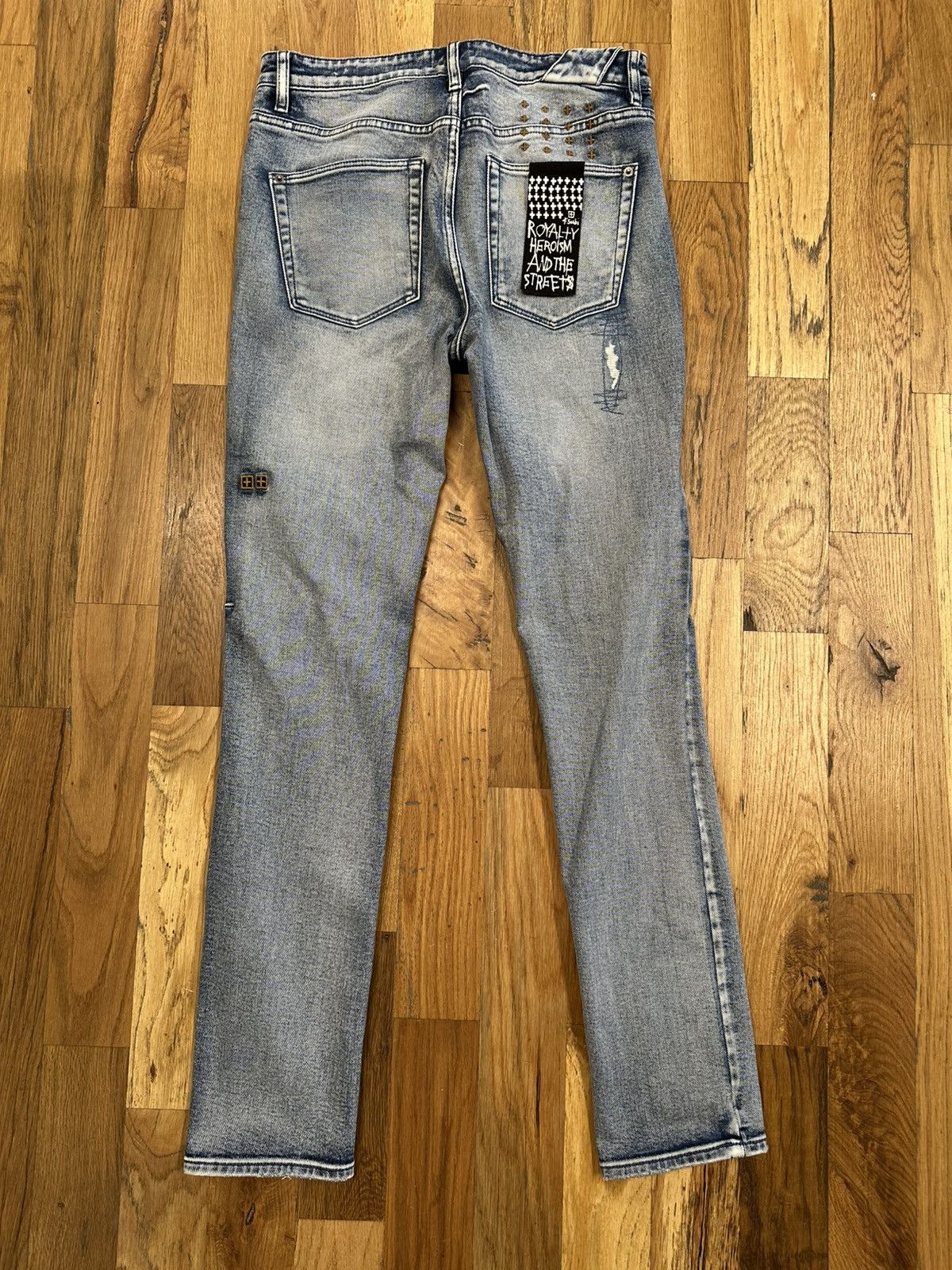 Ksubi Ksubi Knee Stitch Patch Plain Blue Denim Jeans Size 31 Size US 31 - 2 Thumbnail