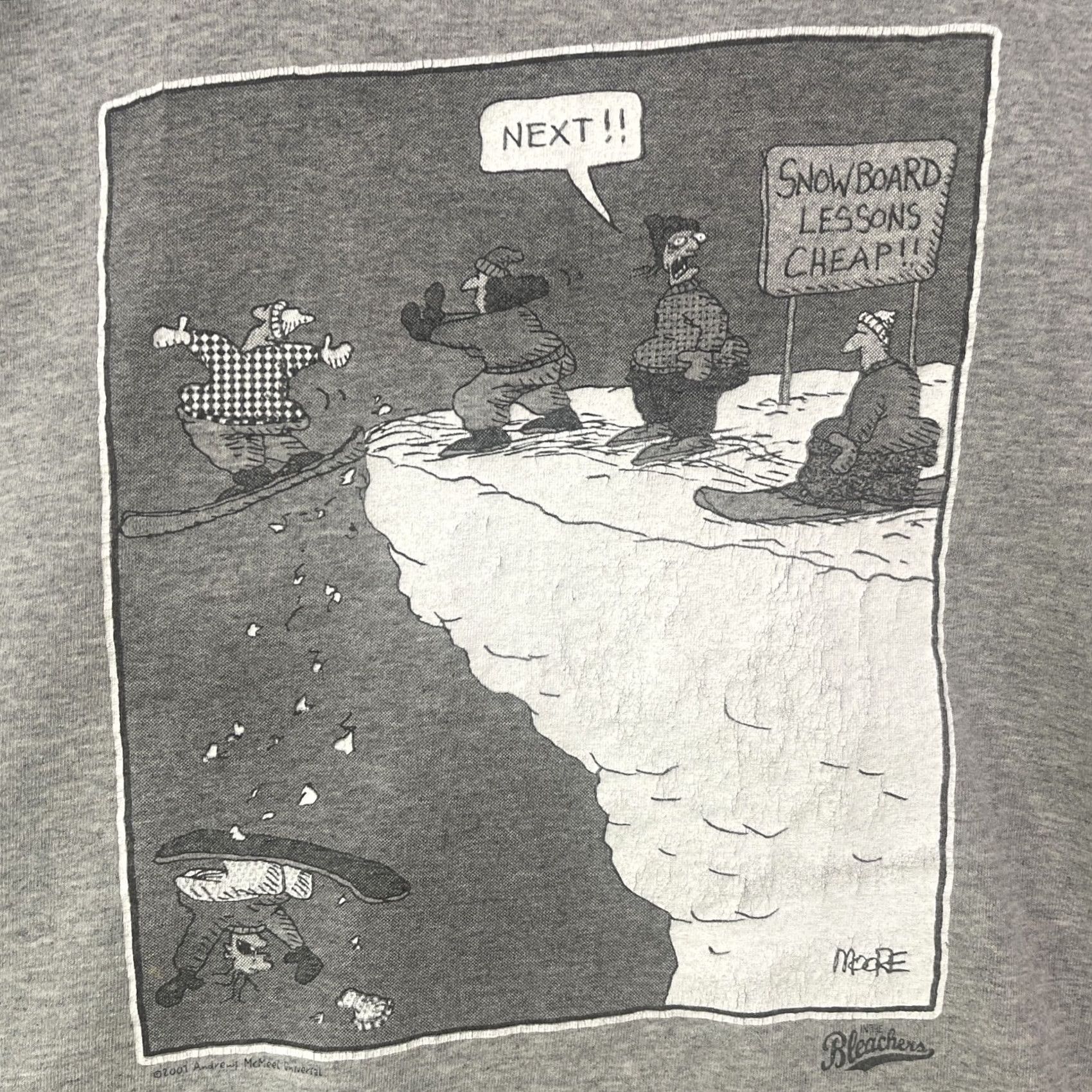 Gildan In The Bleachers Shirt Mens XL Gray Comic Strip Vintage Sandpoint Idaho 2001 Size US XL / EU 56 / 4 - 3 Thumbnail