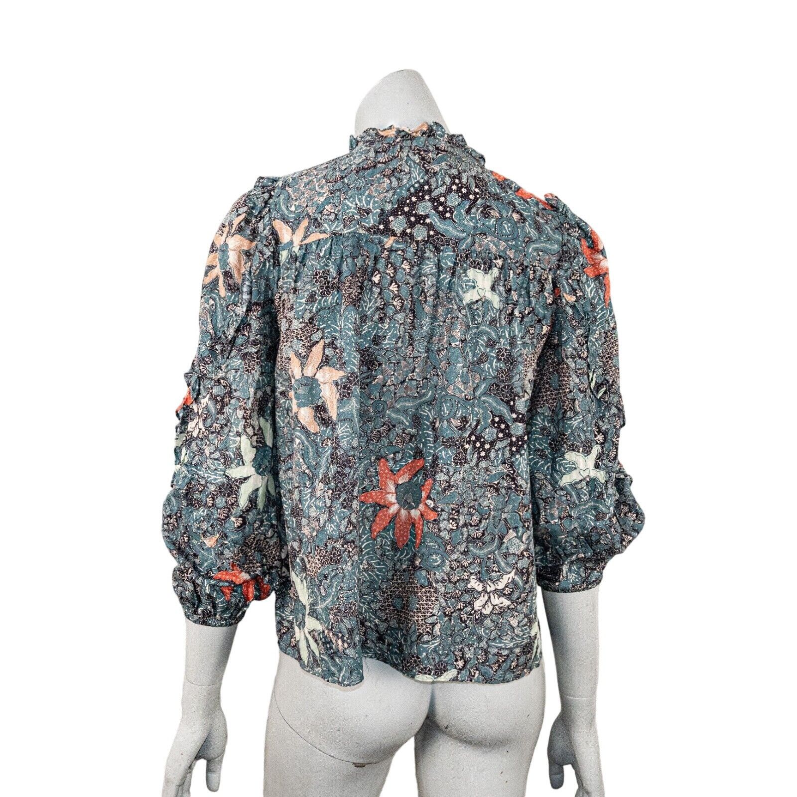Ulla Johnson Ulla Johnson Manet Blouse Azul Floral BOHO Ruffle trime 0 Size XS / US 0-2 / IT 36-38 - 5 Thumbnail