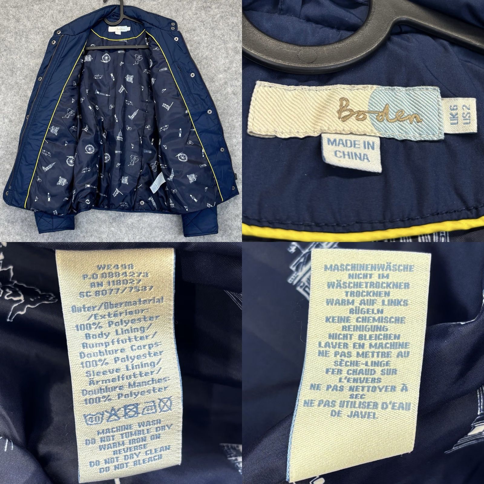 Boden VINTAGE Boden Quilted Jacket Womens UK 6 Blue Zip Up See Pics Size M / US 6-8 / IT 42-44 - 8 Thumbnail